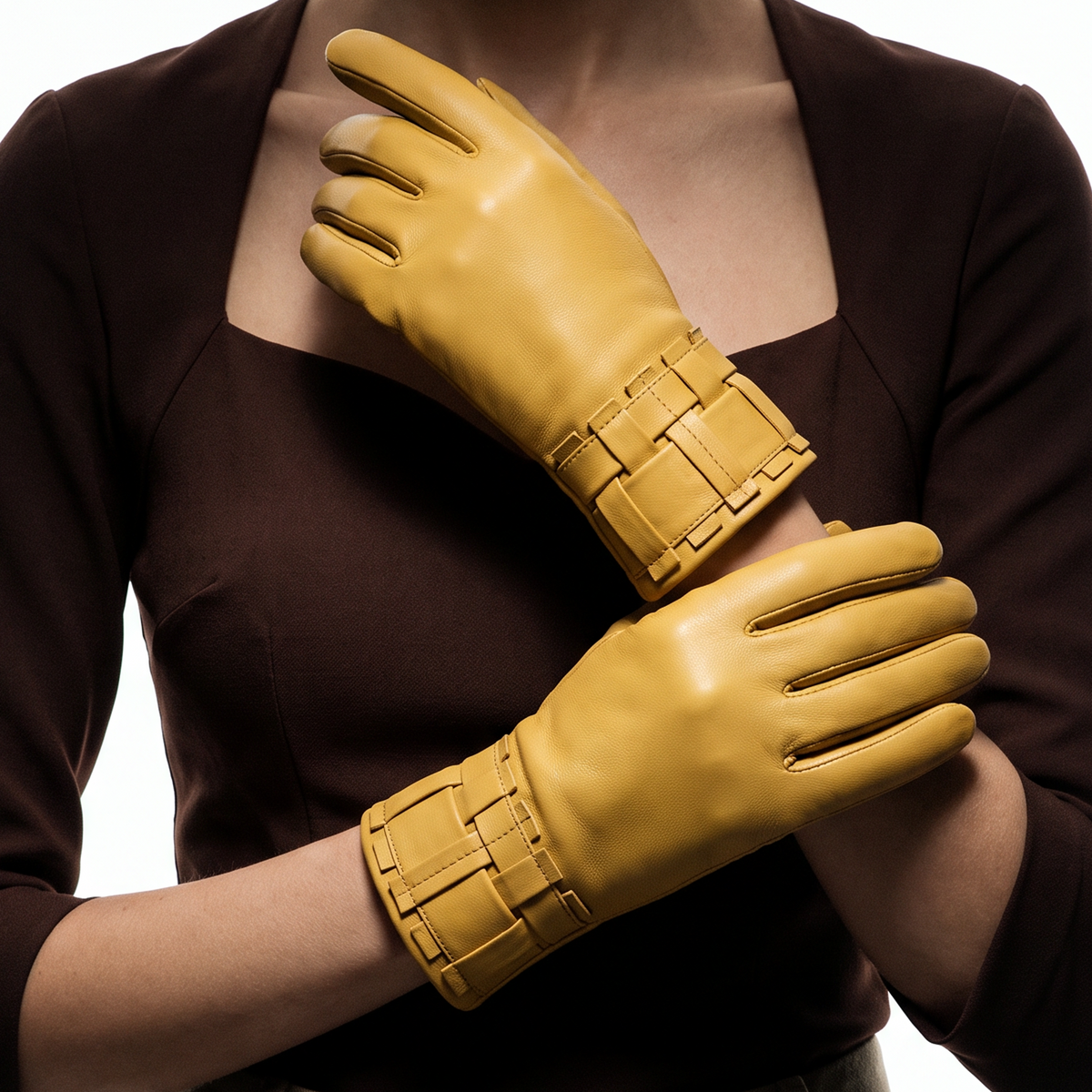 Gants cuir agneau-100% soie-Tactile-21594SN