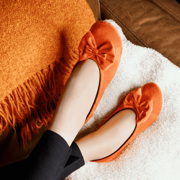 Ballerines d'intérieur en velours-CF0140 Ballerines d'interieur femme Glove Story