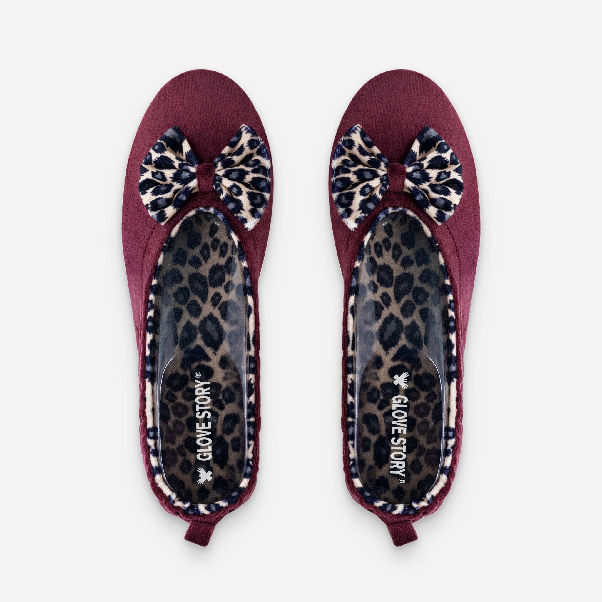 Ballerines d'intérieur en velours-CF0148 Ballerines d'interieur femme Glove Story Bordeaux-Animal S (35/36)