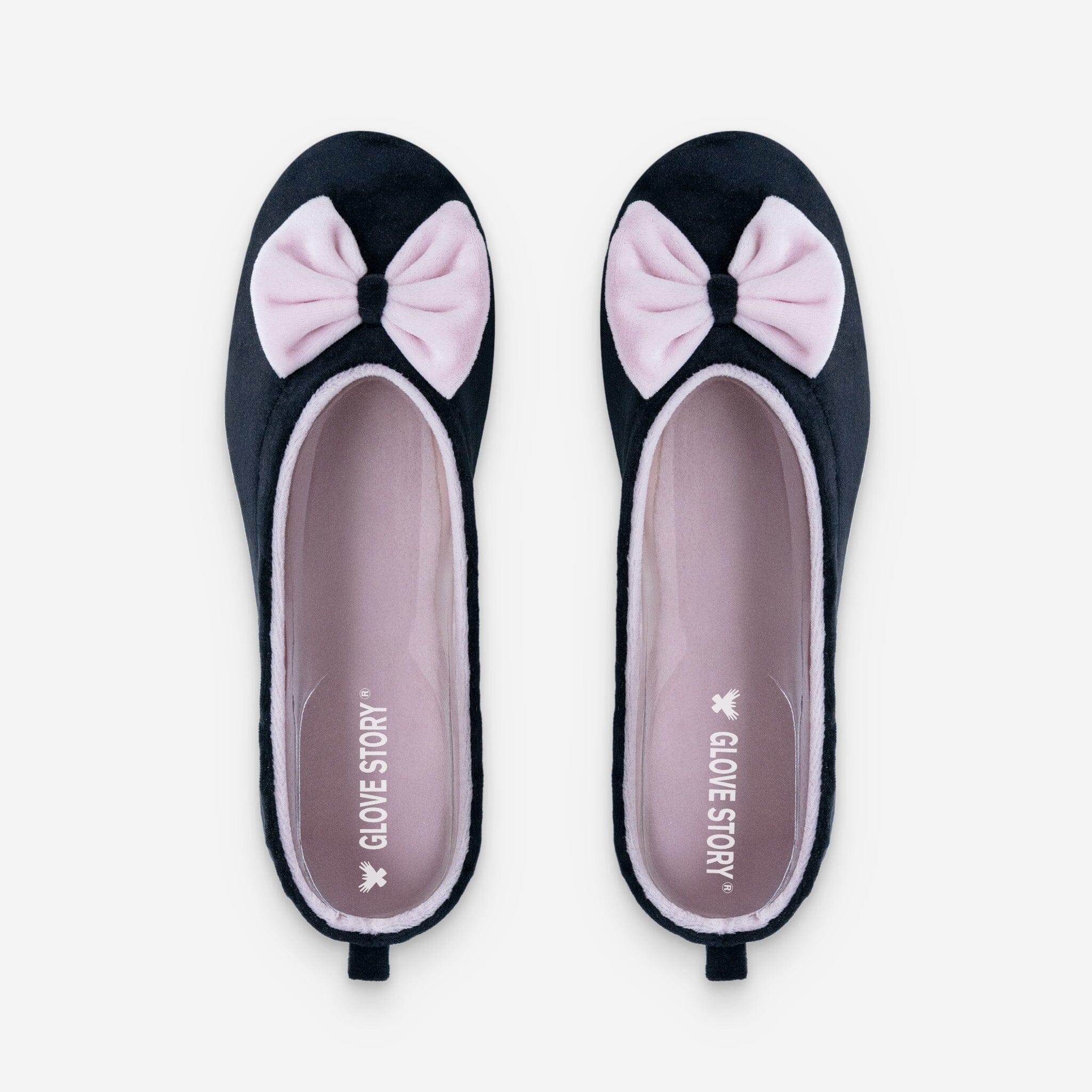 Ballerines d'intérieur en velours-CF0148 Ballerines d'interieur femme Glove Story Noir-Rose S (35/36)