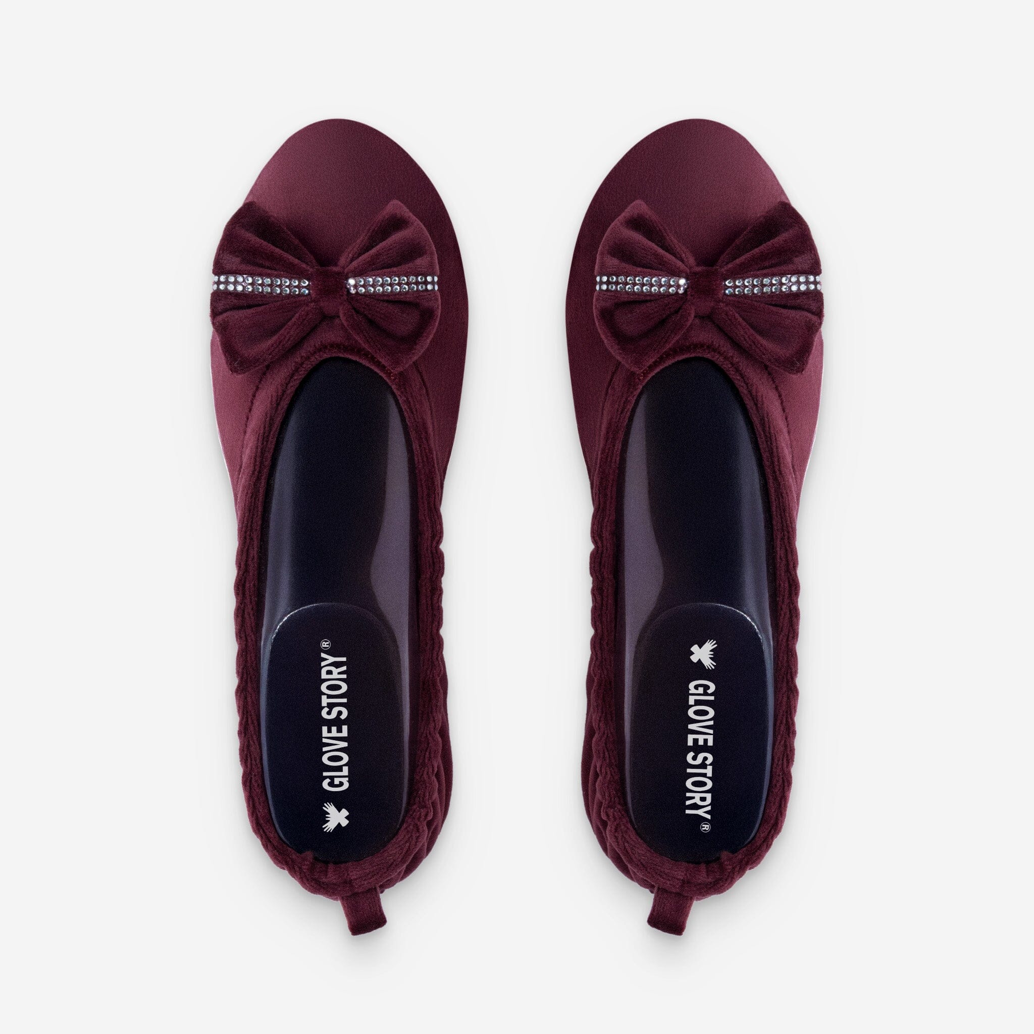 Ballerines d'intérieur en velours-CF0149 Ballerines d'interieur femme Glove Story Bordeaux S (35/36)