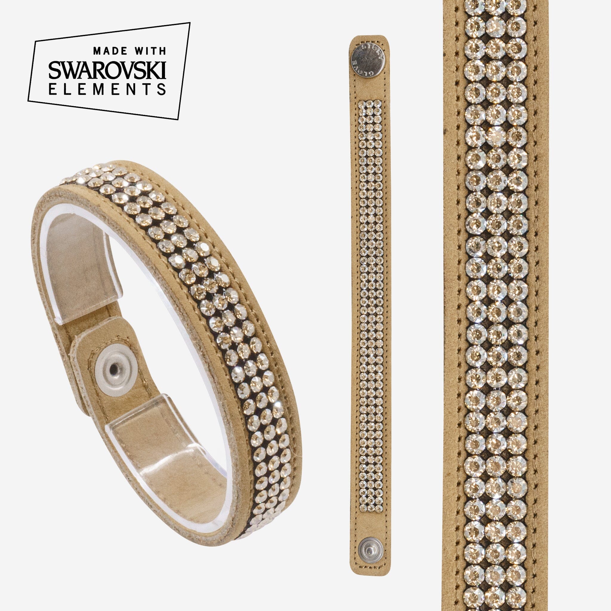 Bracelet cuir femme cuir Swarovski elements-BF series Bracelets Glove Story