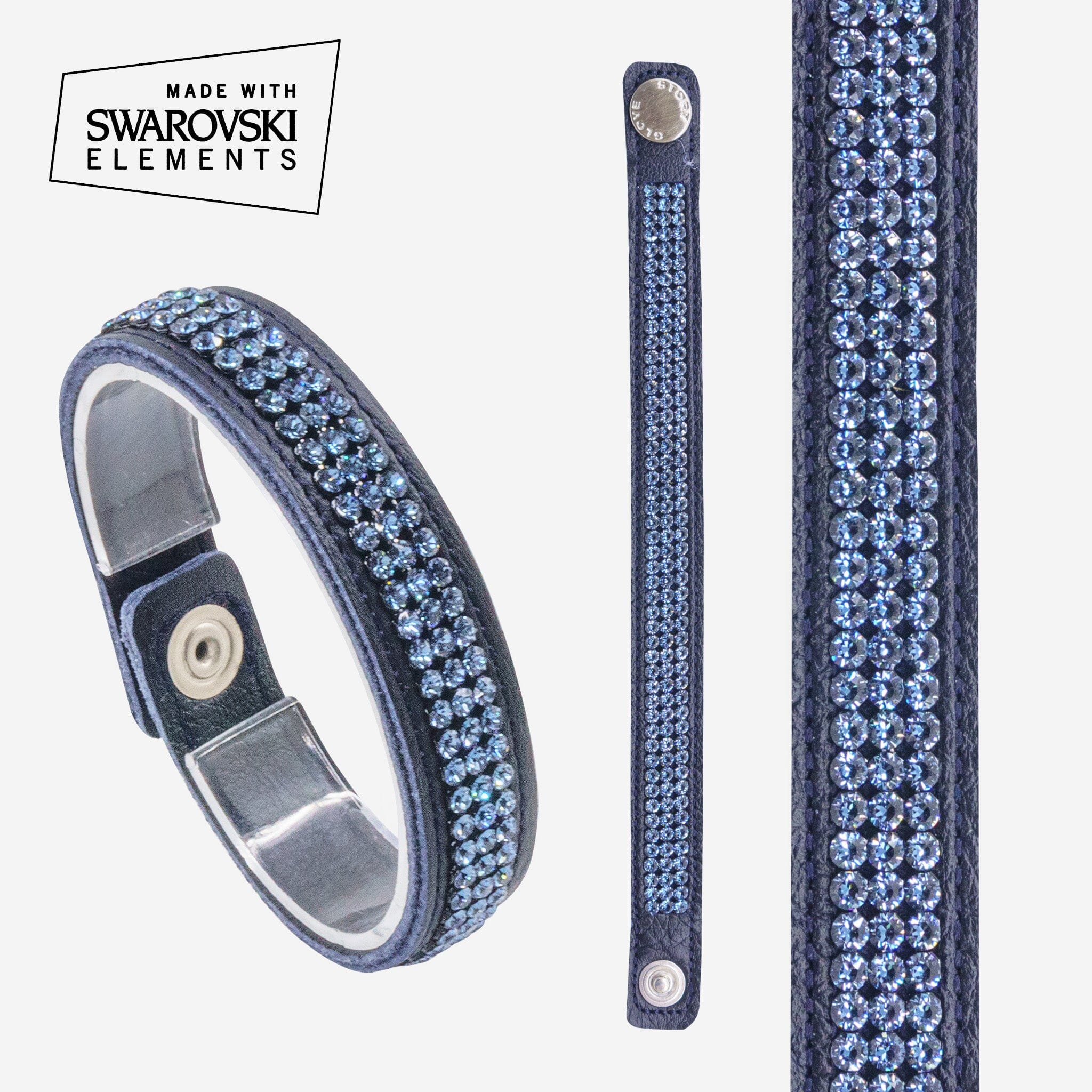 Bracelet cuir femme cuir Swarovski elements-BF series Bracelets Glove Story Marine 17.5 cm