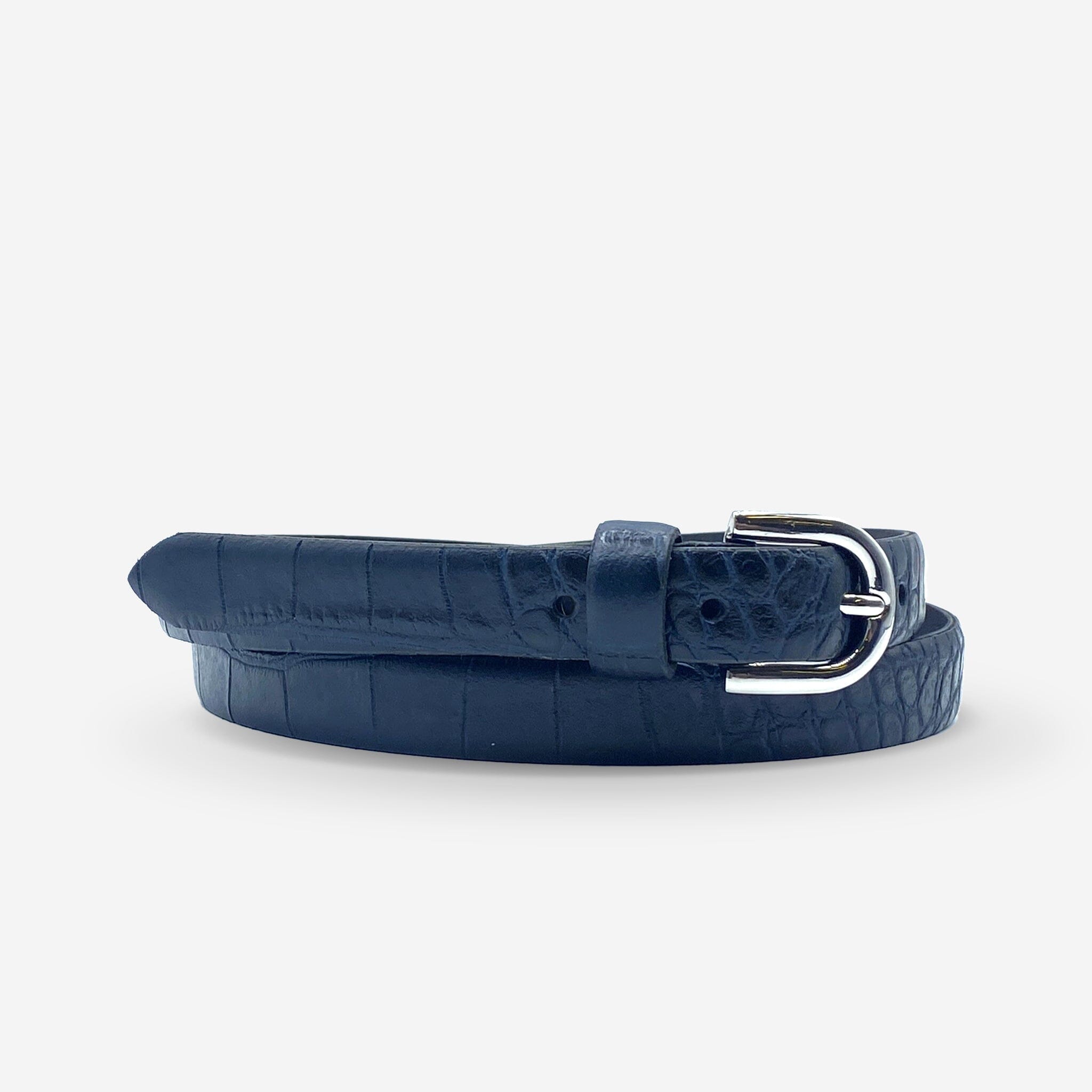 Ceinture cuir de vachette femme-Largeur 20mm-CTF015 Ceintures femme Glove Story BLEU 85/100 - 20