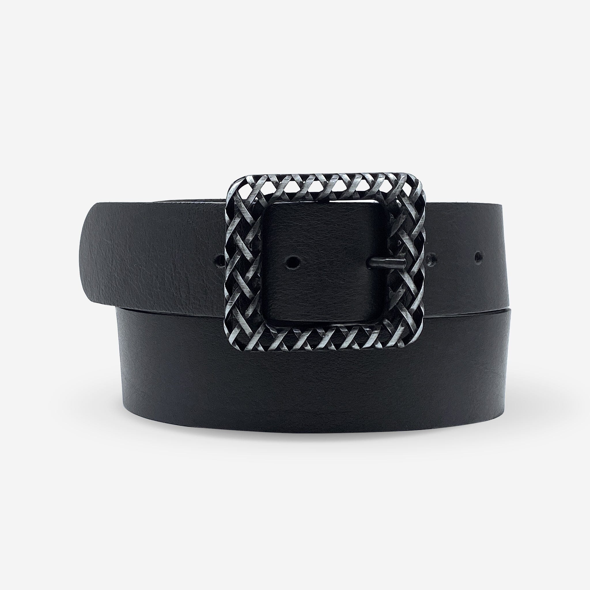 Ceinture cuir de vachette femme-Largeur 40mm-CTF048 Ceinture Glove Story NOIR 85/100 - 40