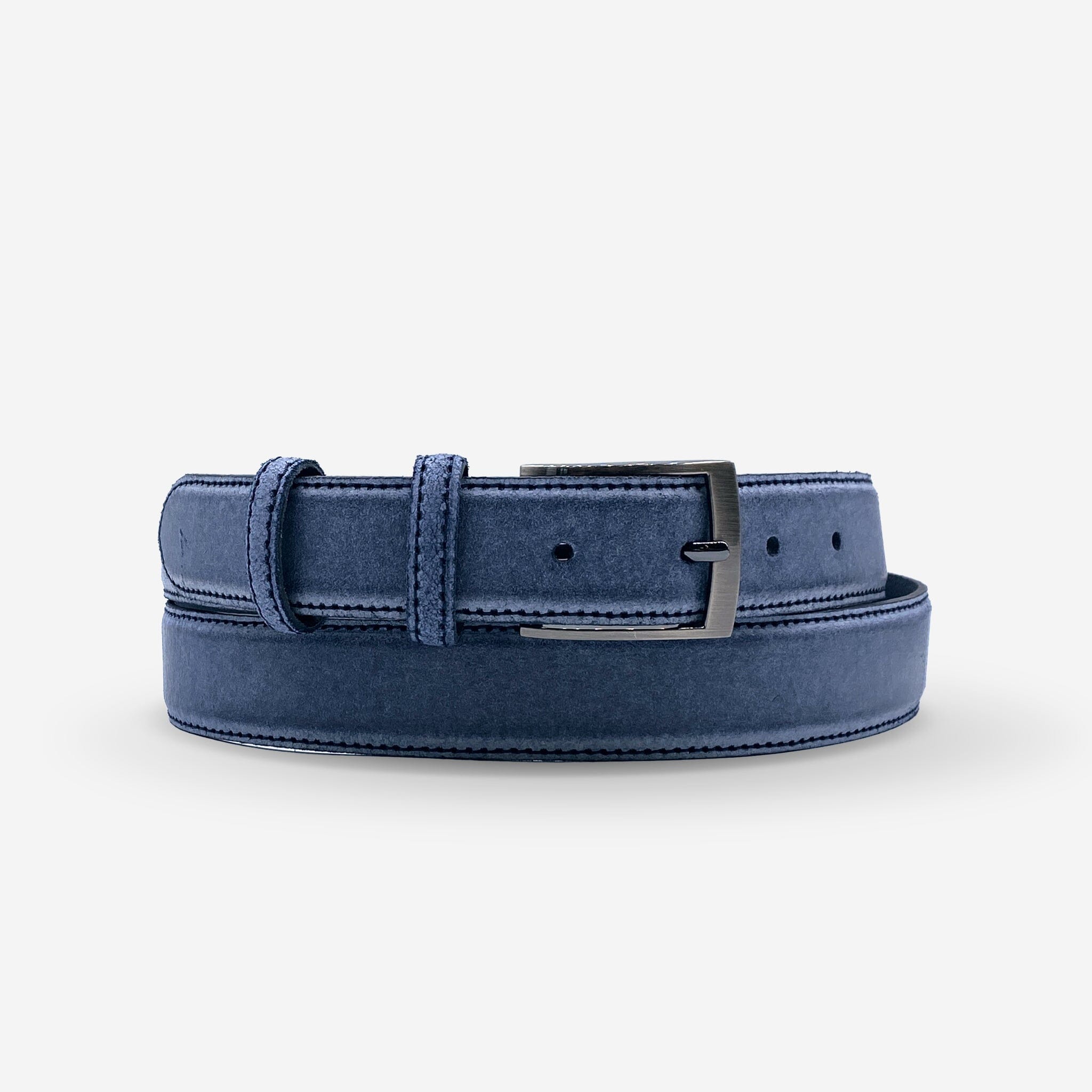 Ceinture cuir de vachette homme-Largeur 35mm-CT057 Ceinture Glove Story BLEU 115/130 - 35