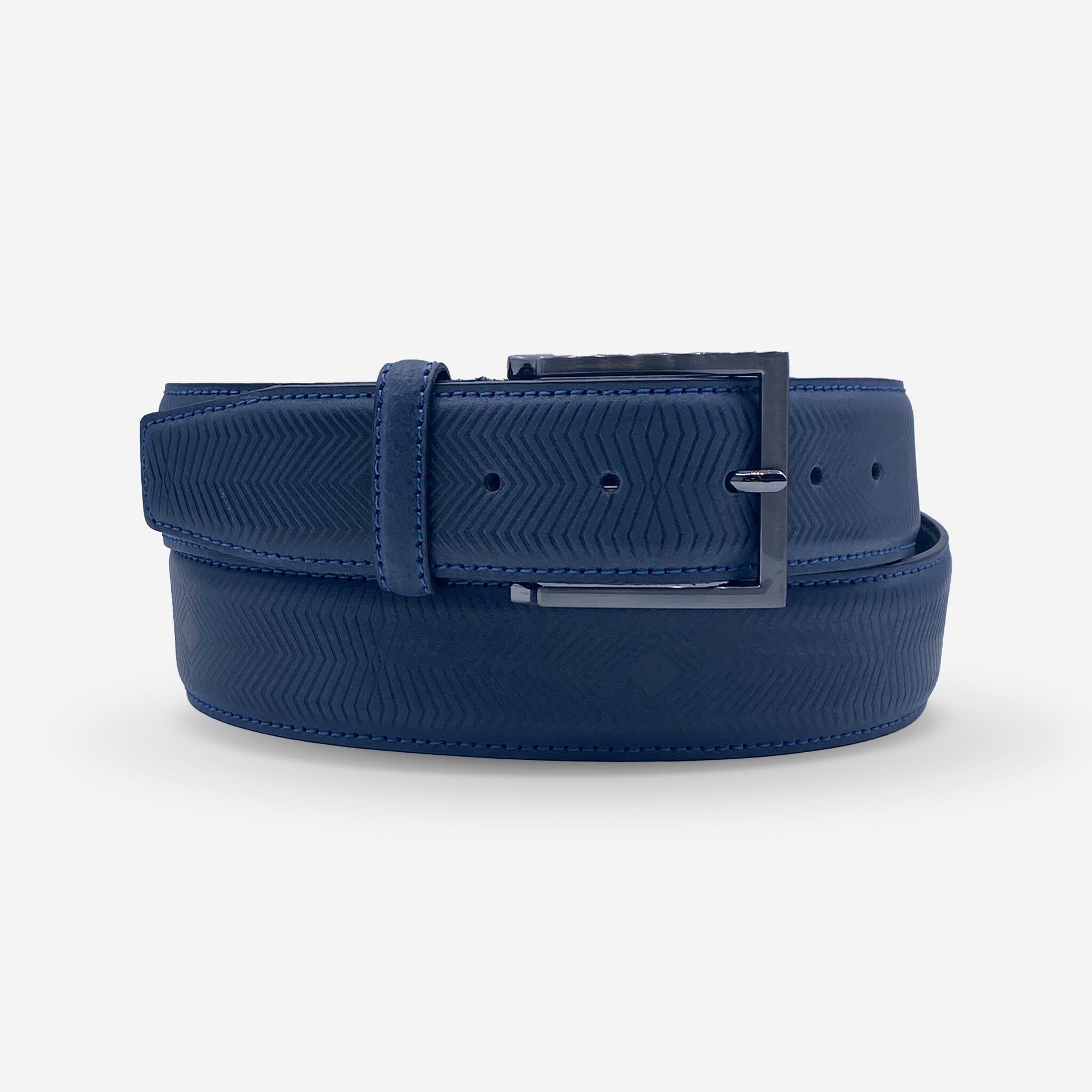 Ceinture cuir de vachette homme-Largeur 35mm-CT065 Ceinture Glove Story BLEU 100/115 - 35