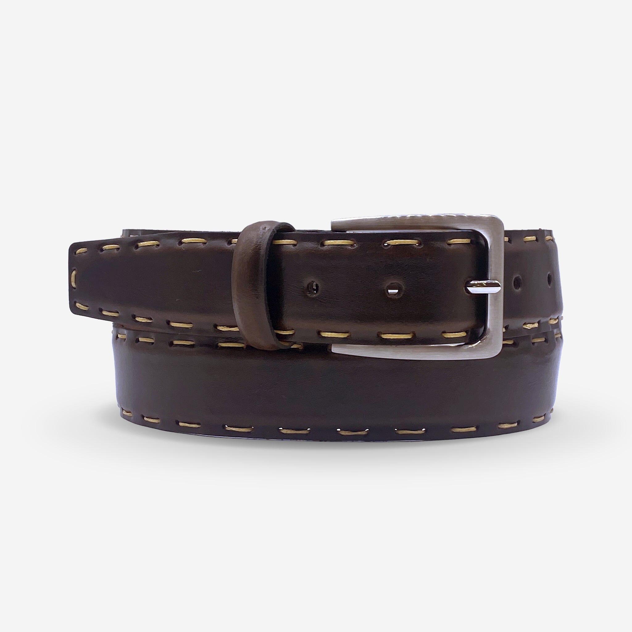 Ceinture cuir de vachette homme-Largeur 35mm-CT070 Ceinture Glove Story BRUN 100/115 - 35