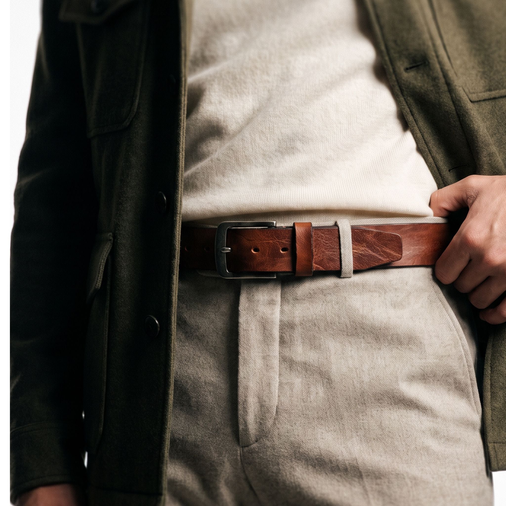 Ceinture cuir de vachette homme-Largeur 40mm-CT050 Ceintures homme Glove Story