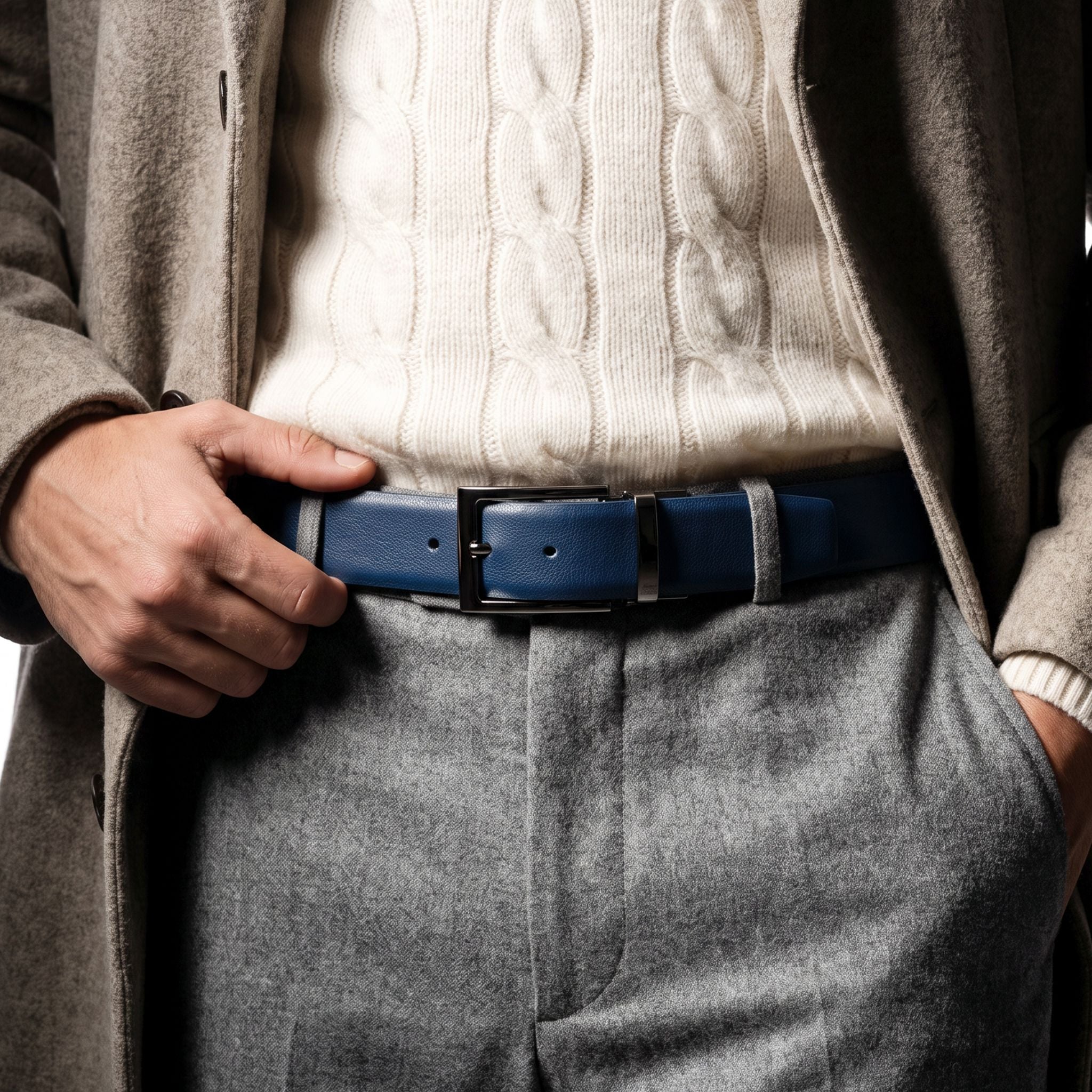 Ceinture cuir de vachette homme-réversible-Largeur 35mm-CT054 Ceintures homme Glove Story