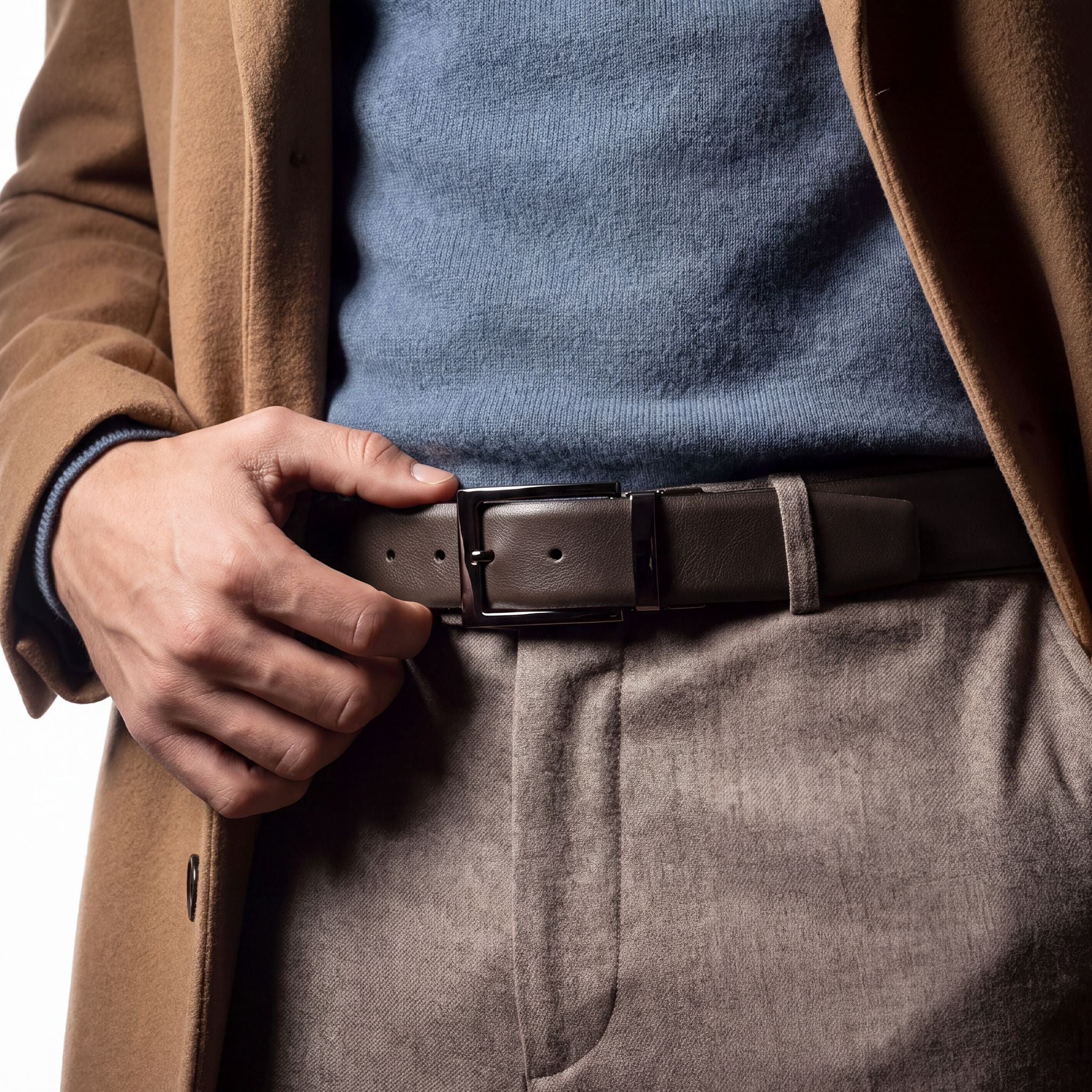 Ceinture cuir de vachette homme-réversible-Largeur 35mm-CT054 Ceintures homme Glove Story