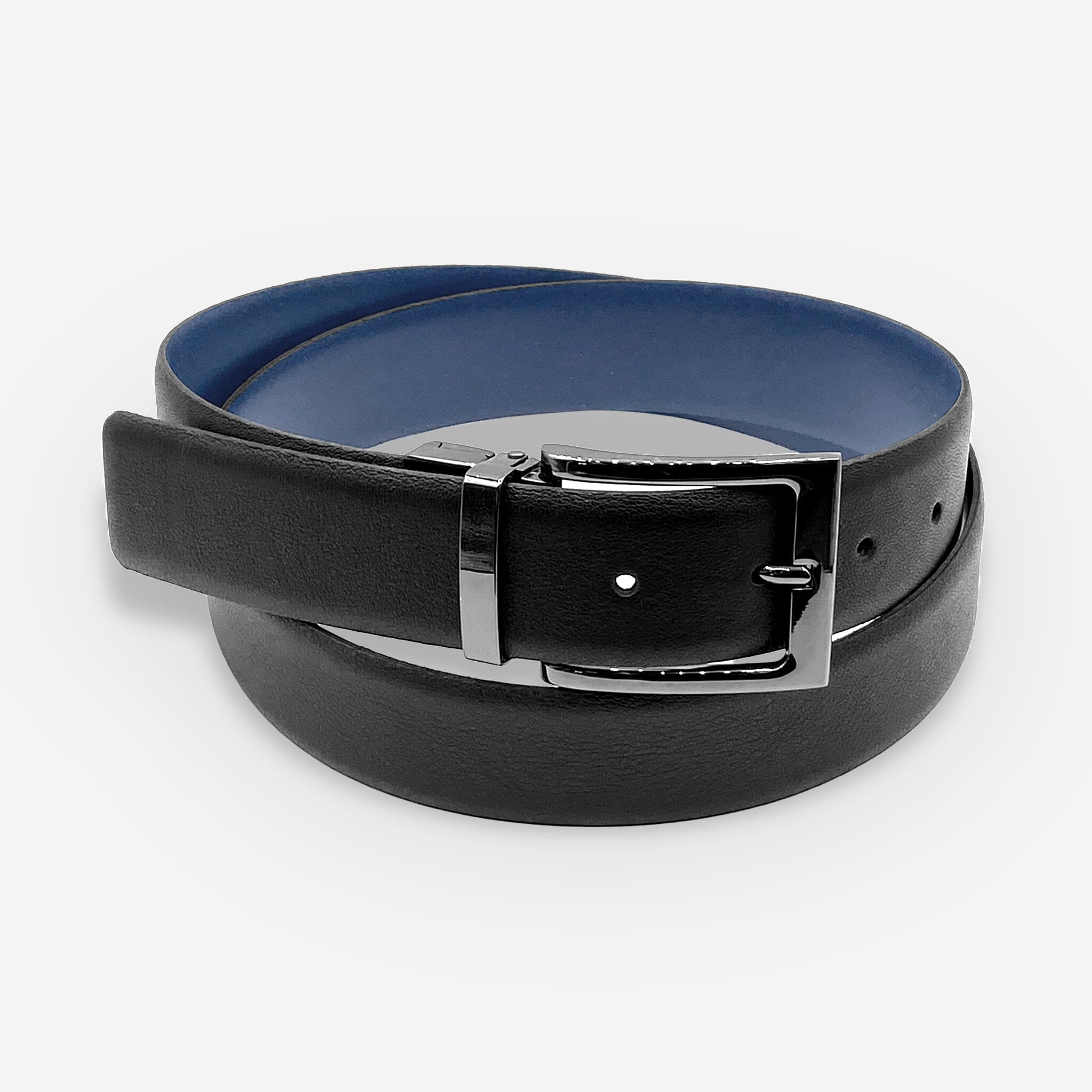Ceinture cuir de vachette homme-réversible-Largeur 35mm-CT054 Ceintures homme Glove Story NOIR-BLEU 95/110 - 35