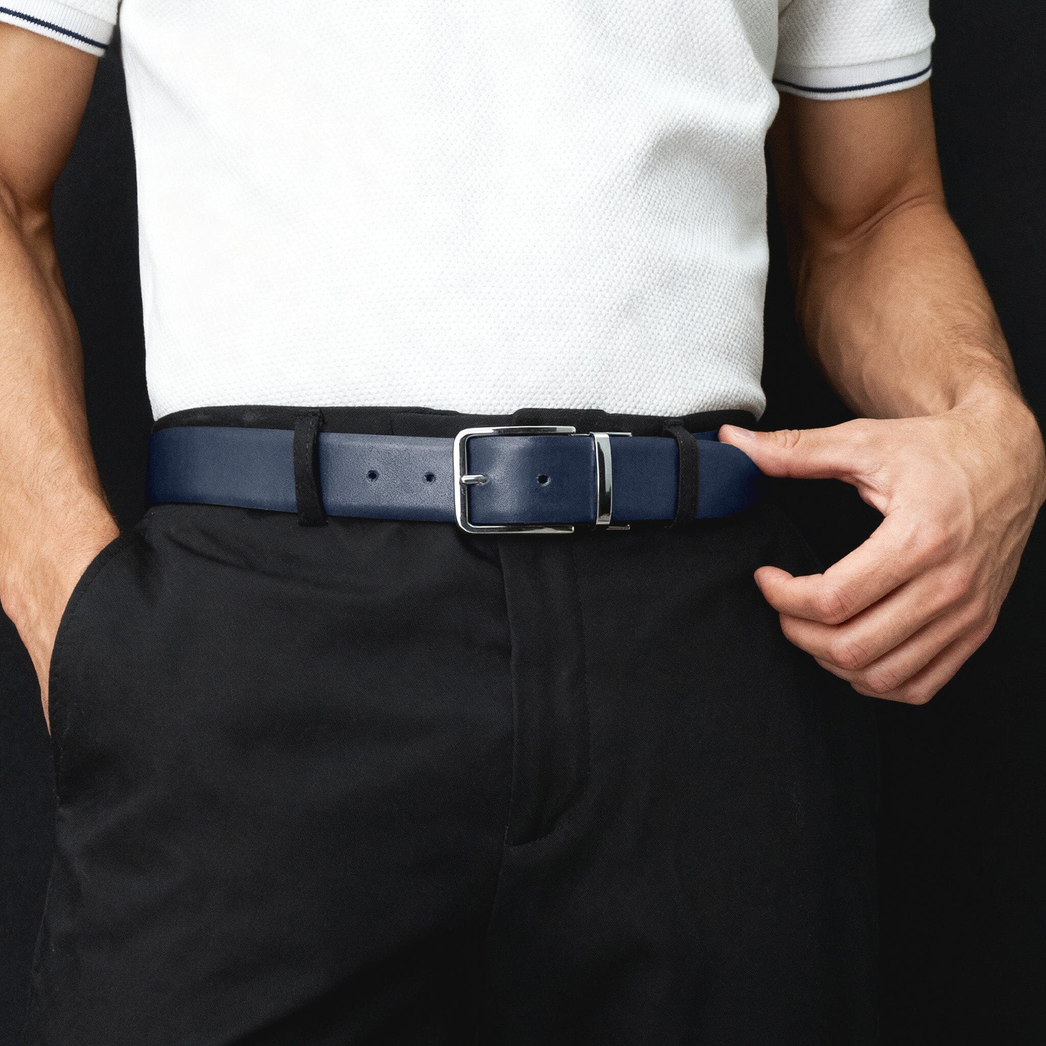 Ceinture REVERSIBLE cuir de vachette homme-Largeur 35mm-CT082 Ceintures homme Glove Story