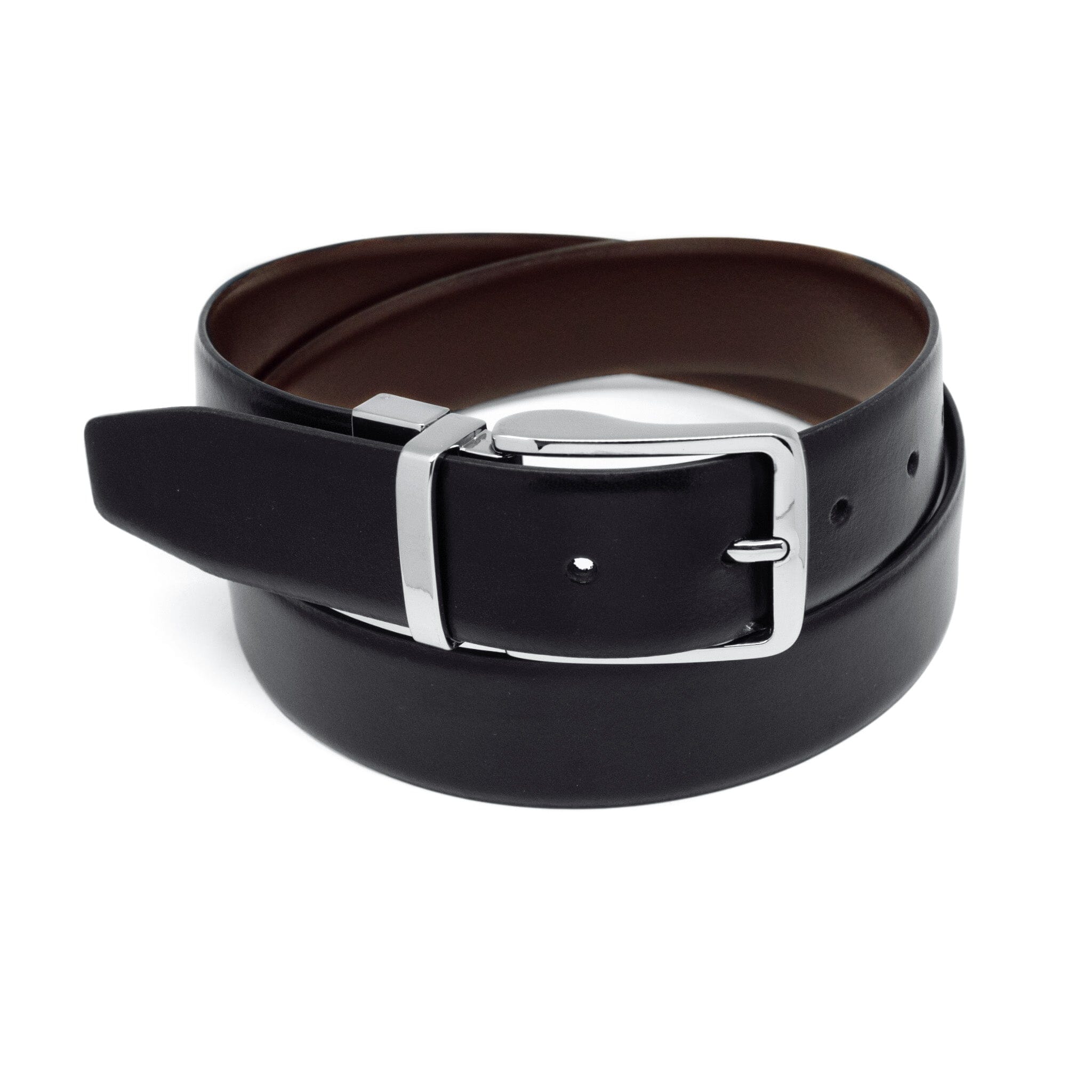 Ceinture REVERSIBLE cuir de vachette homme-Largeur 35mm-CT082 Ceintures homme Glove Story Noir-Marron 95/110