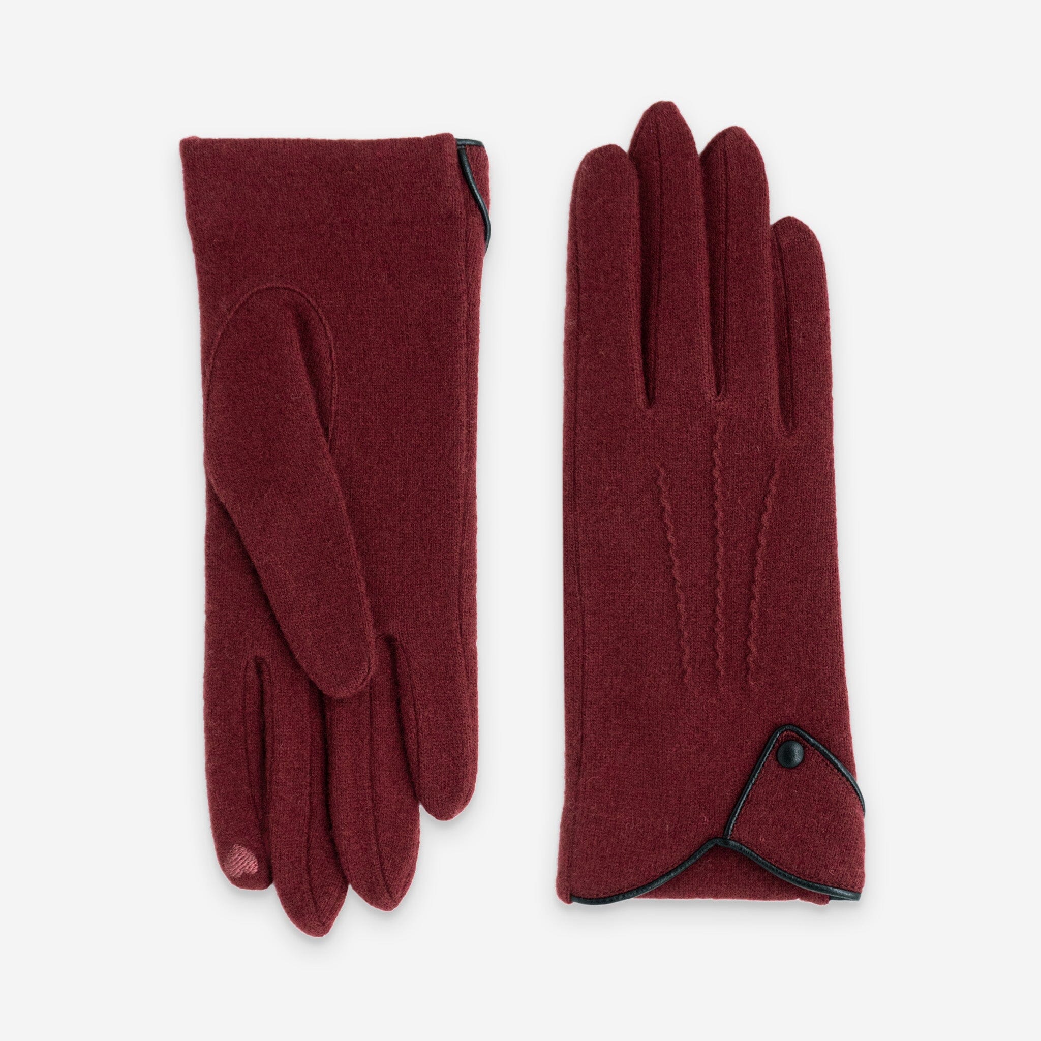 Gants 80% laine 20% nylon-Tactile-31165NF Gants laine femme Glove Story Bordeaux/Noir TU