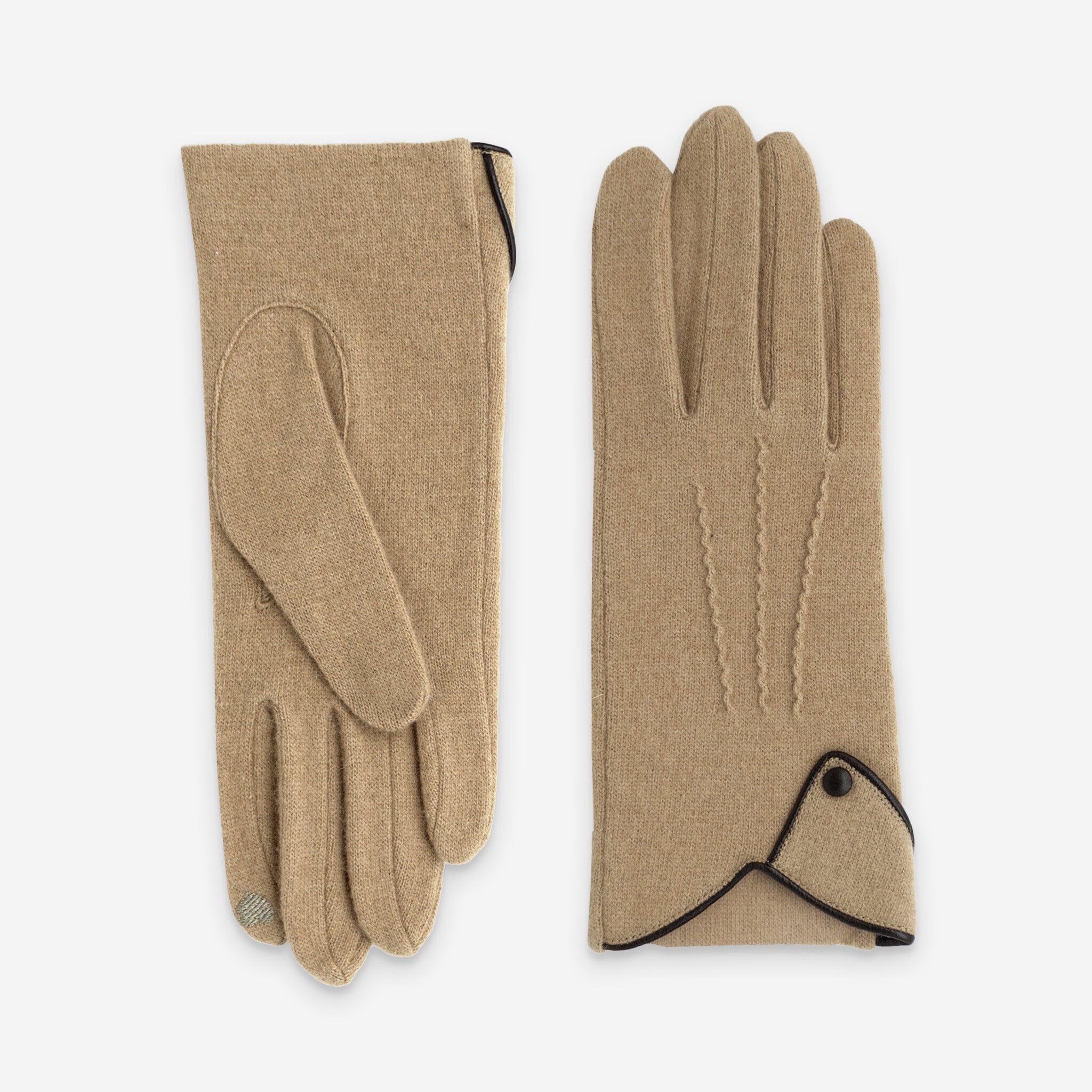 Gants 80% laine 20% nylon-Tactile-31165NF Gants laine femme Glove Story Camel/Choco TU