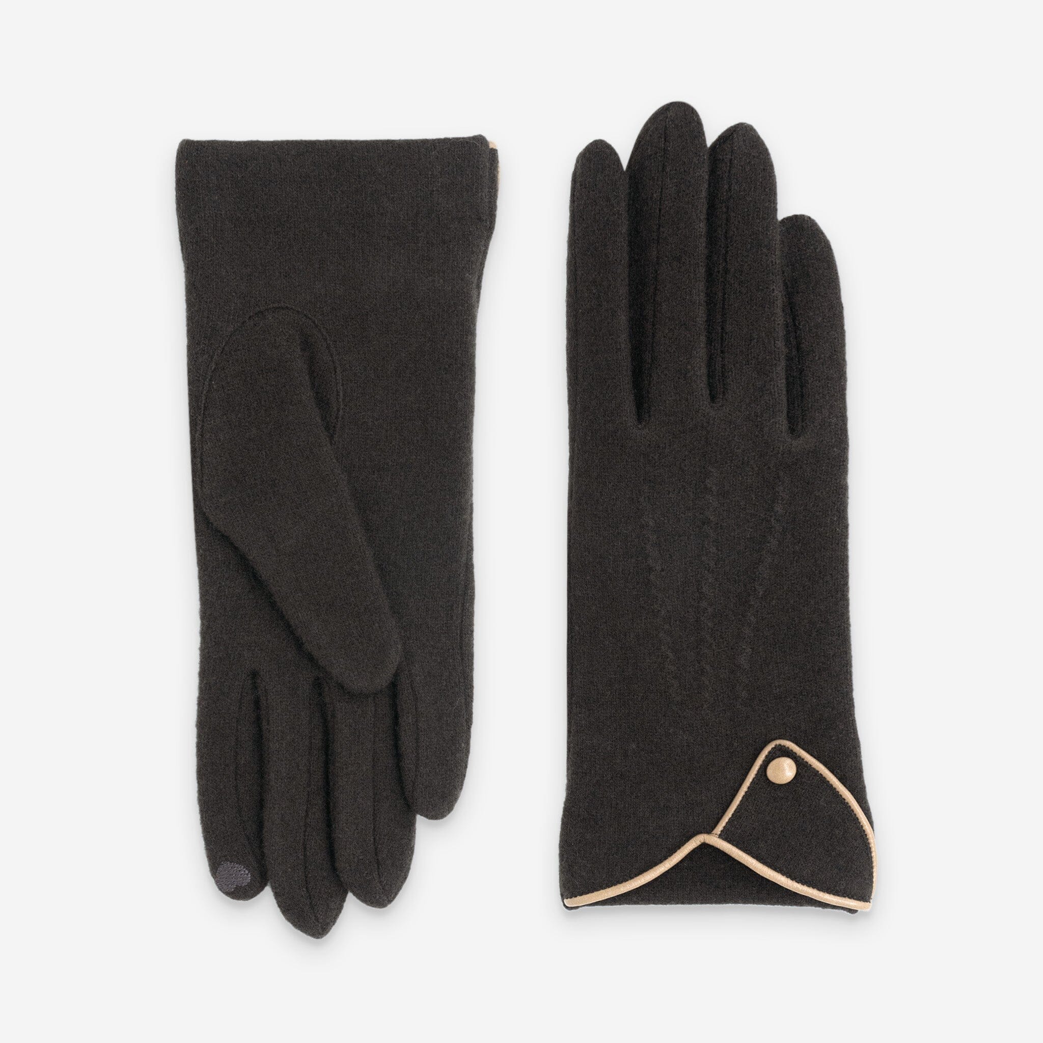 Gants 80% laine 20% nylon-Tactile-31165NF Gants laine femme Glove Story Choco/Camel TU