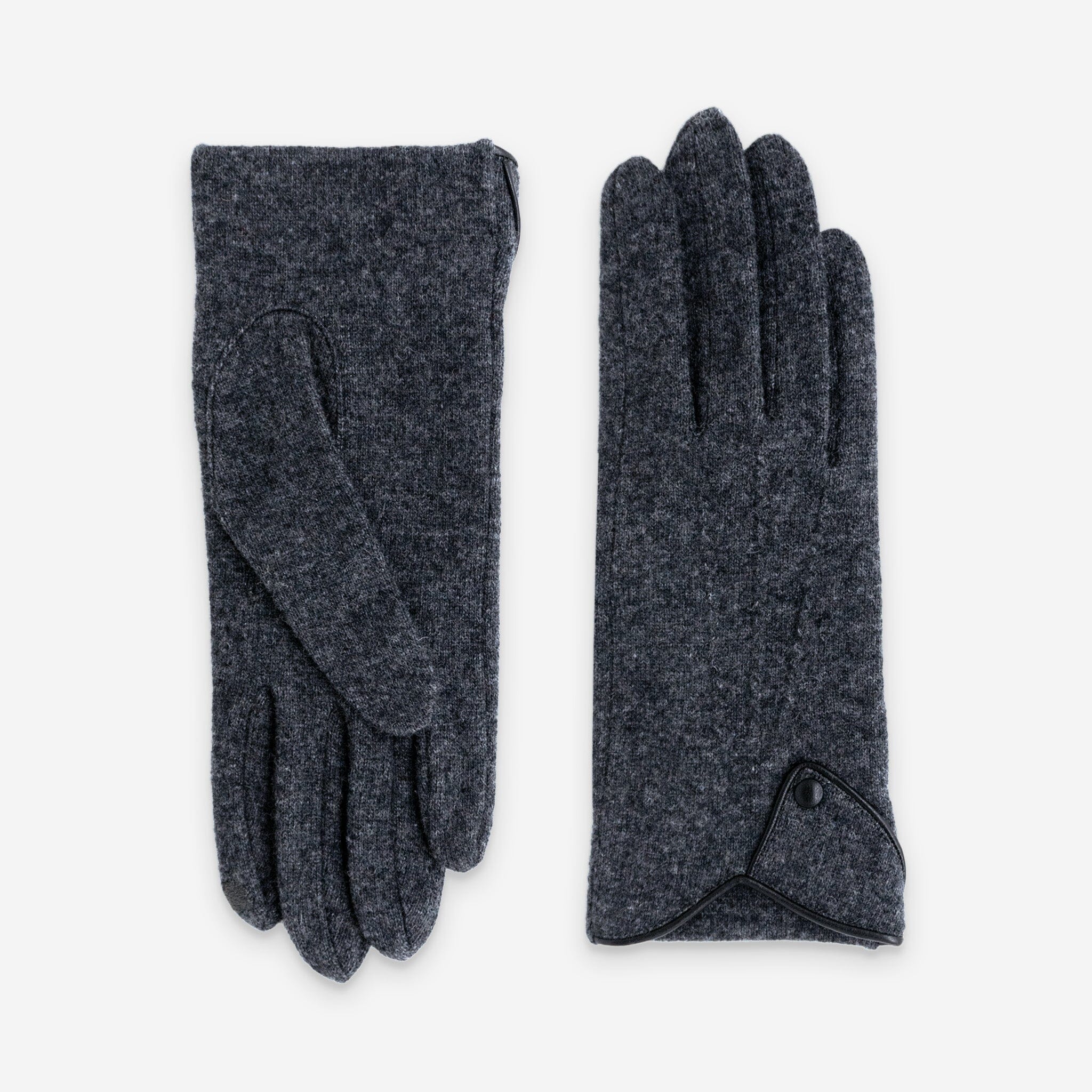 Gants 80% laine 20% nylon-Tactile-31165NF Gants laine femme Glove Story Gris/Noir TU
