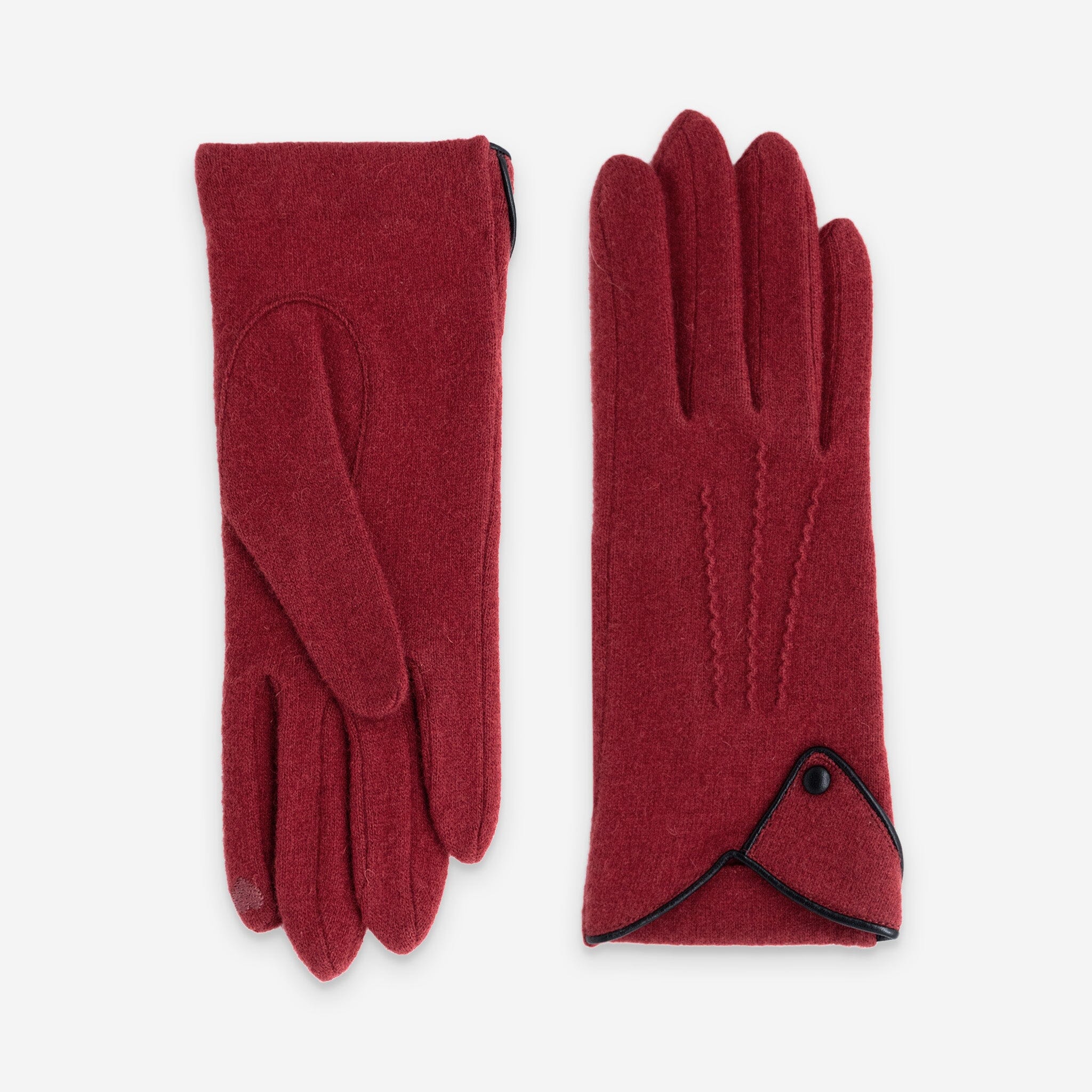 Gants 80% laine 20% nylon-Tactile-31165NF Gants laine femme Glove Story Rouge/Noir TU