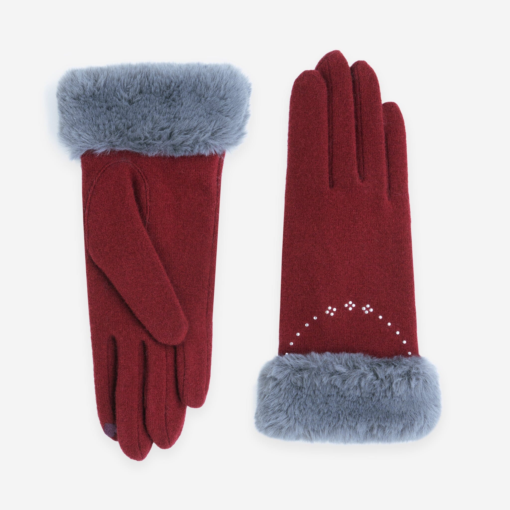 Gants 80% laine 20% nylon-Tactile-31182NF Gants laine femme Glove Story Bordeaux TU