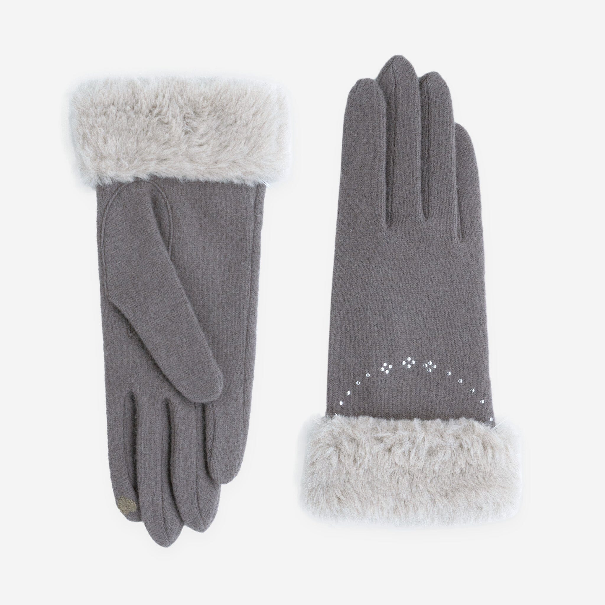 Gants 80% laine 20% nylon-Tactile-31182NF Gants laine femme Glove Story Taupe TU