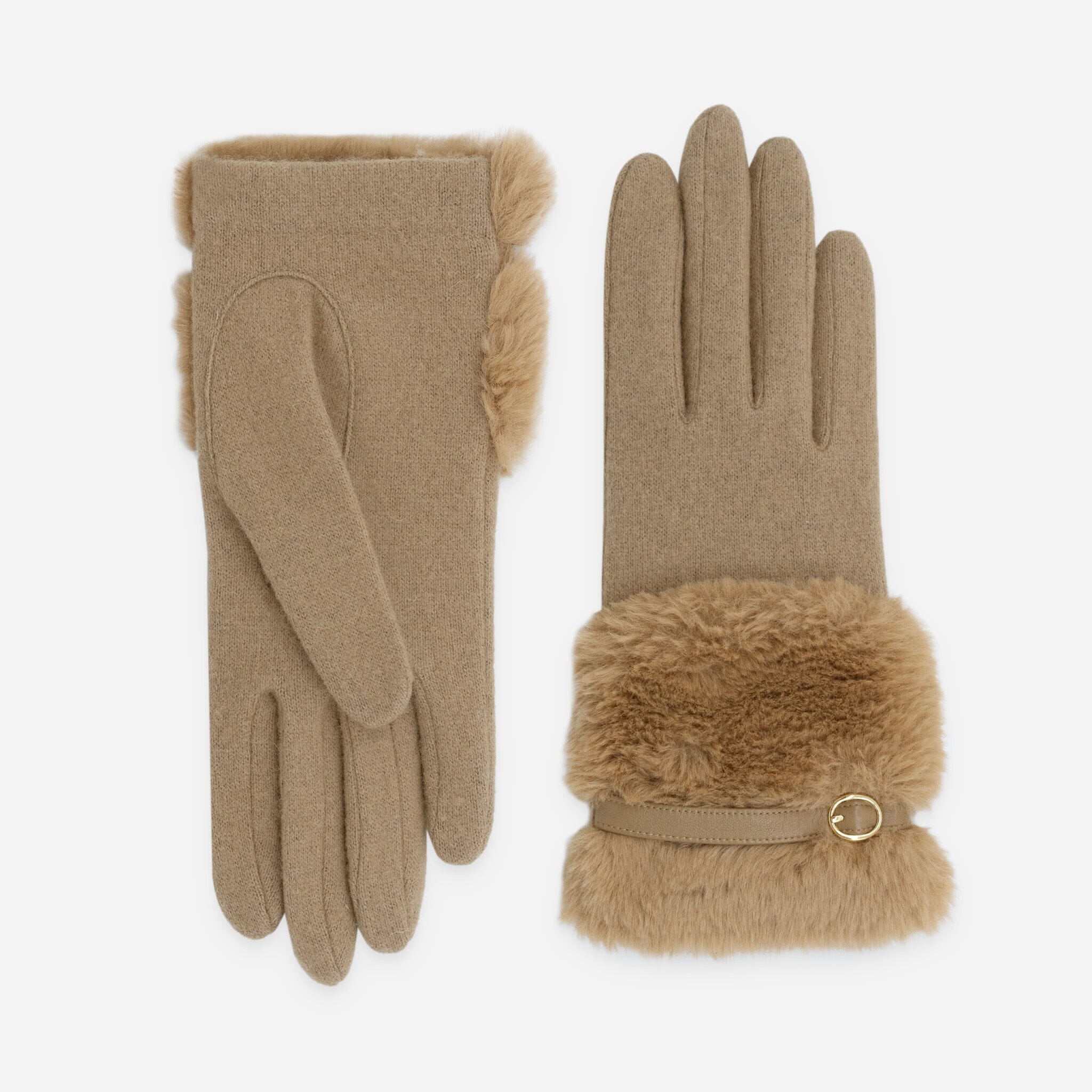 Gants 80% laine 20% nylon-Tactile-31184NF Gants laine femme Glove Story Camel TU