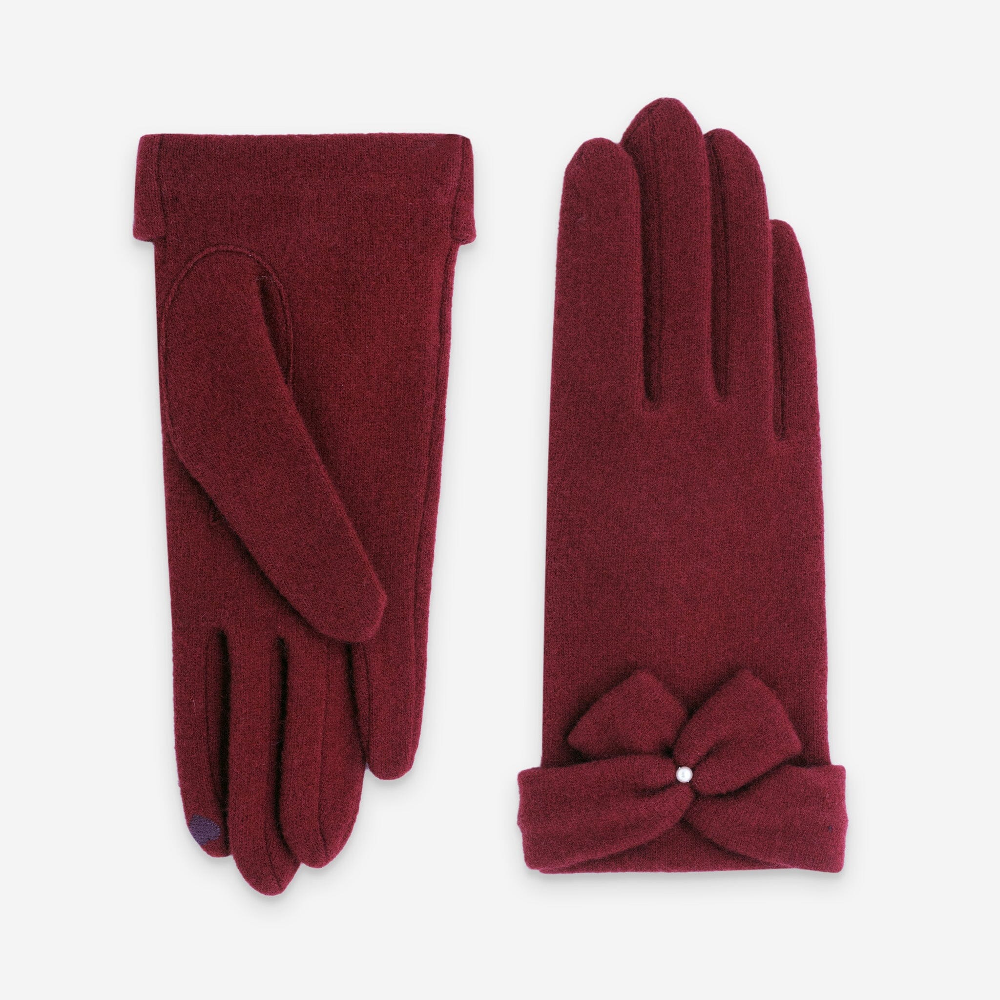 Gants 80% laine 20% nylon-Tactile-31186NF Gants laine femme Glove Story Bordeaux TU