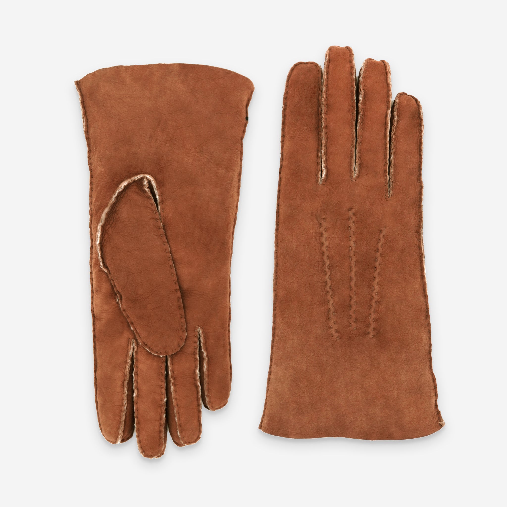 Gants cuir-100% curly-mouton retourné-21154CU Gant Glove Story Camel 6.5