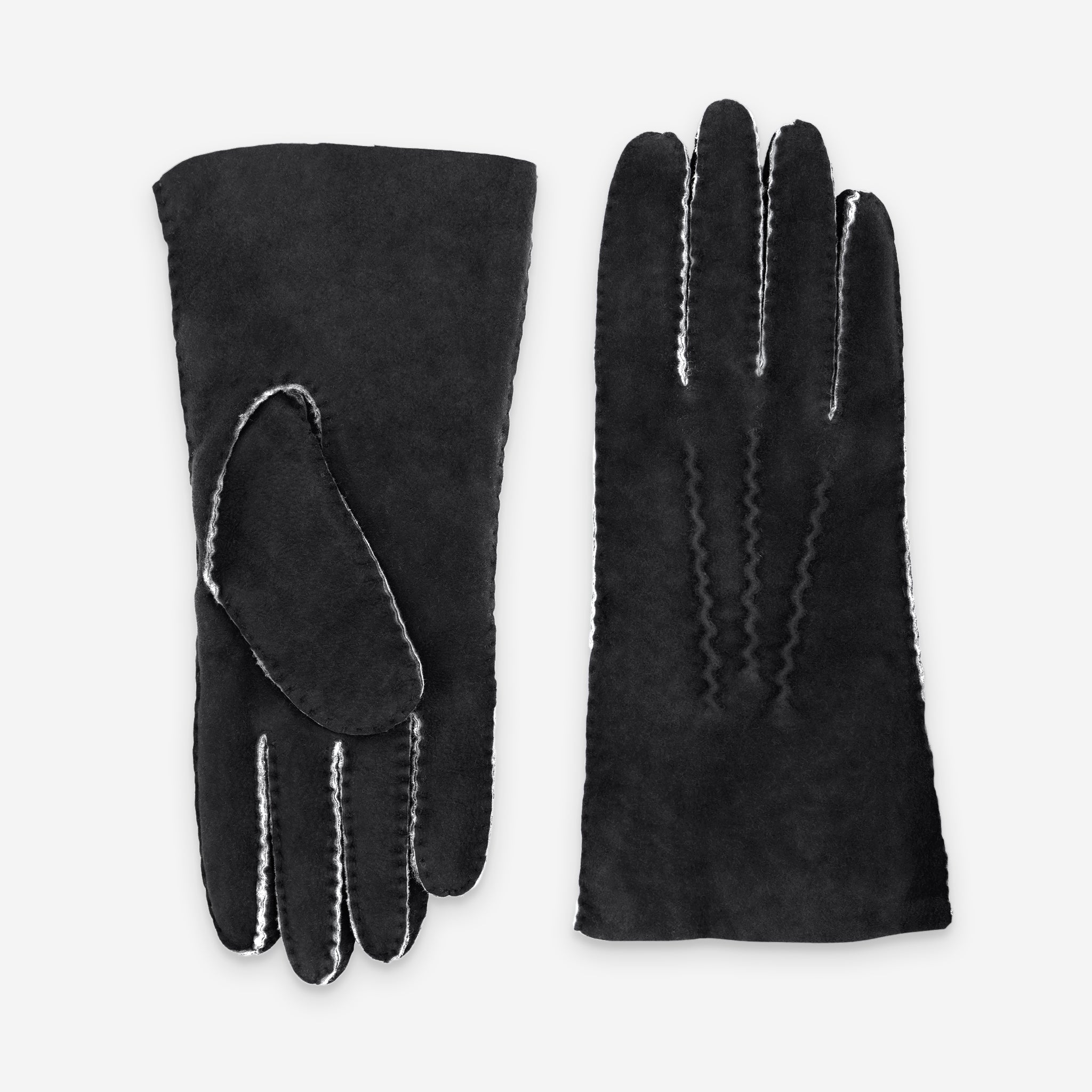 Gants cuir-100% curly-mouton retourné-21154CU Gant Glove Story Noir 6.5