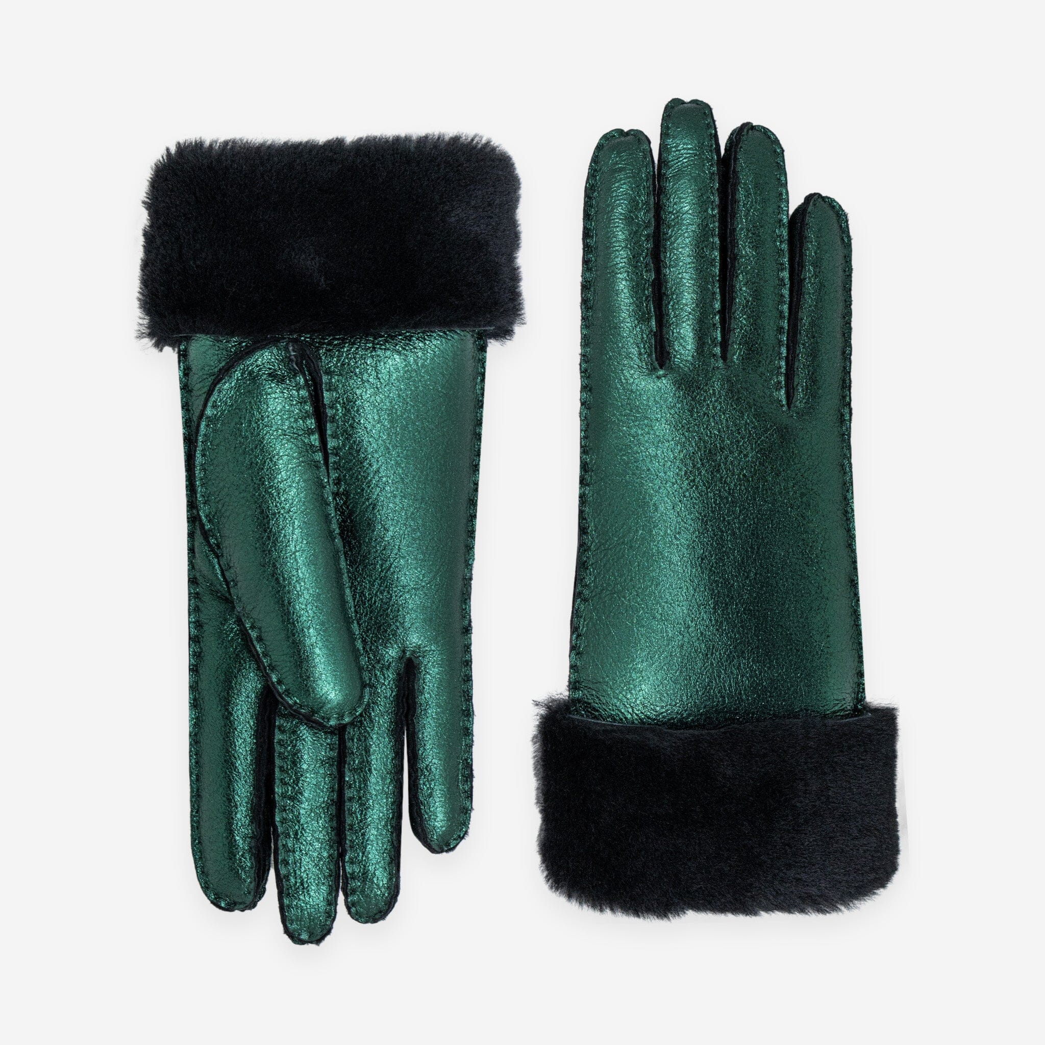 Gants cuir 100% mouton-21429SH Gants cuir femme prestige Glove Story Loden Metallic 6