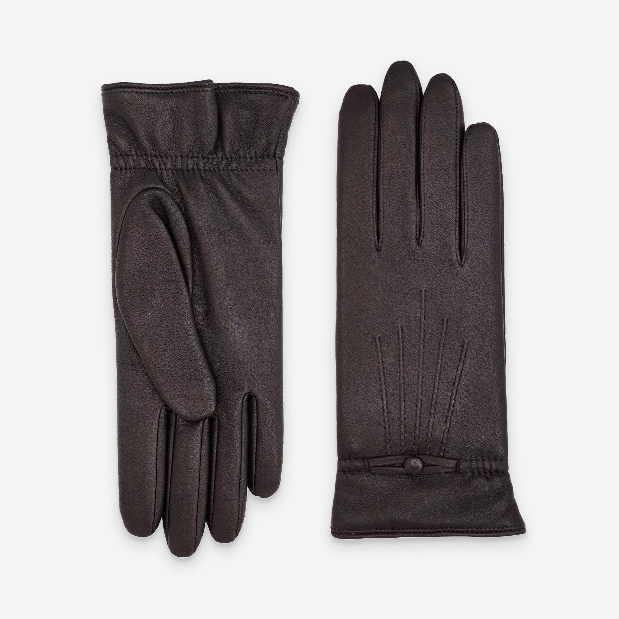 Gants cuir agneau-100% cachemire-21191CA Gants cuir femme prestige Glove Story Choco 6.5