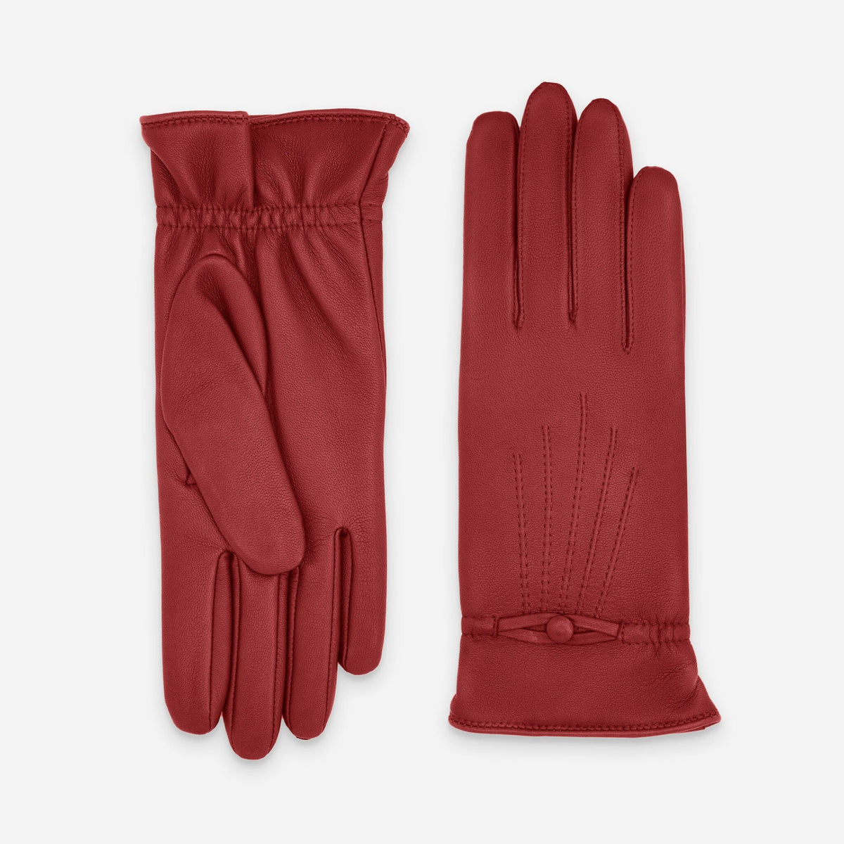 Gants cuir agneau-100% cachemire-21191CA Gants cuir femme prestige Glove Story Rouge 6.5