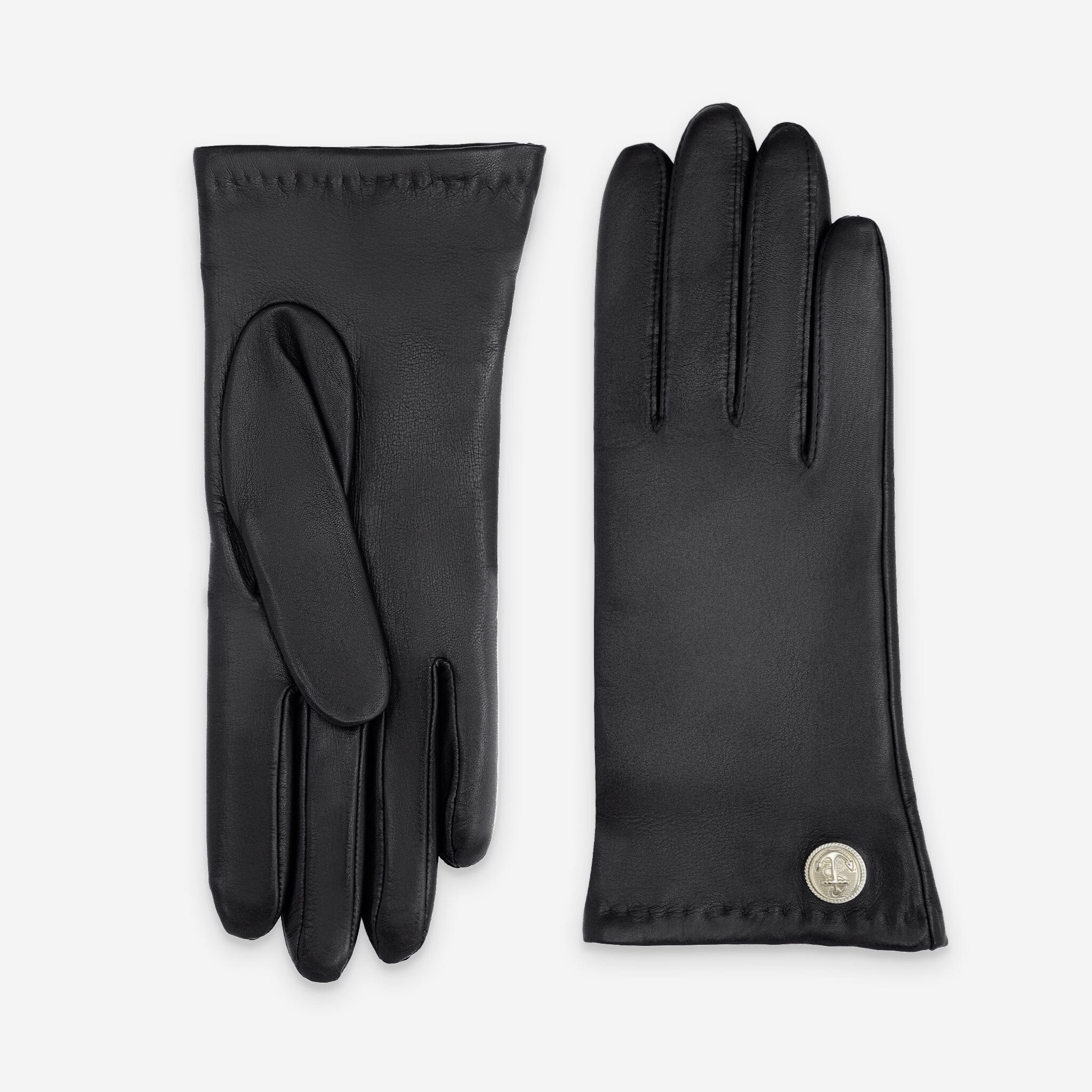 Gants cuir agneau-100% cachemire-21525CA Gants cuir femme prestige Glove Story Noir 6.5