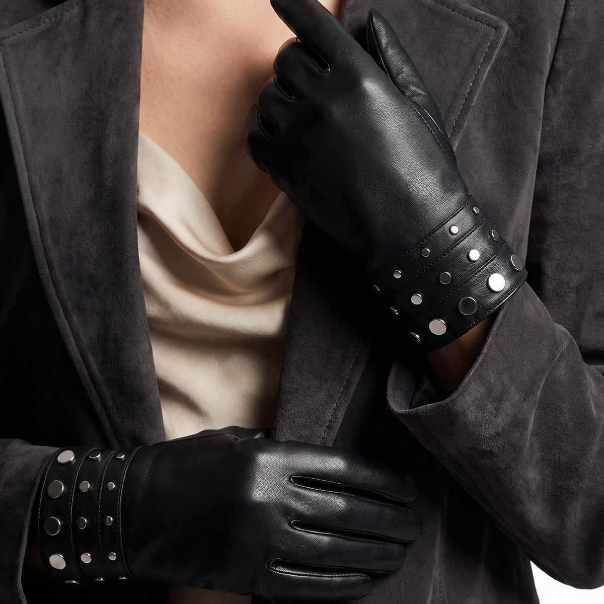 Gants cuir agneau-100% cachemire-21605CA Gants cuir femme prestige Glove Story