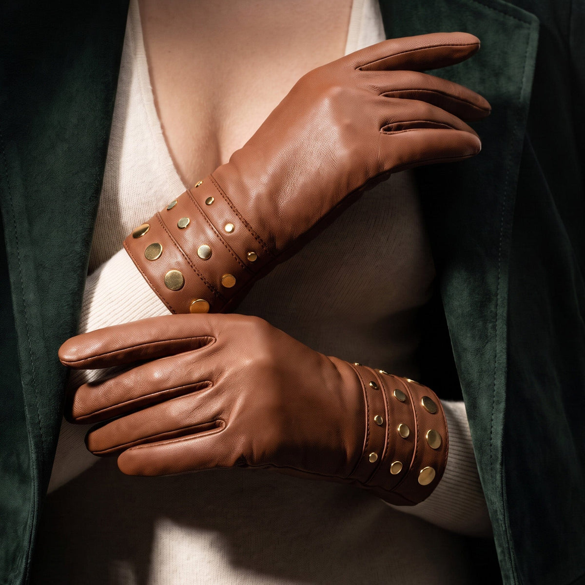 Gants cuir agneau-100% cachemire-21605CA Gants cuir femme prestige Glove Story
