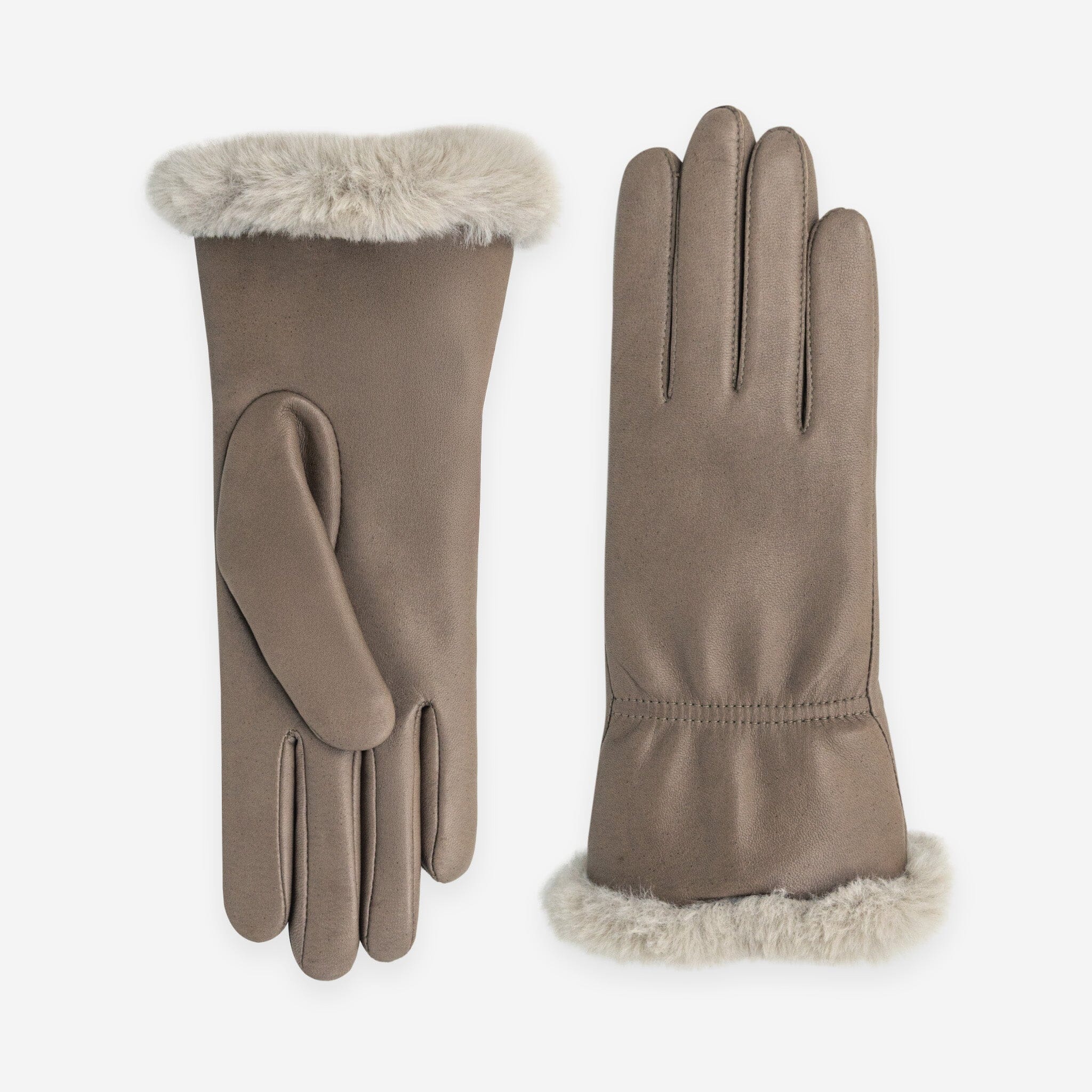Gants cuir agneau-100% cachemire-21623CA Gants cuir femme prestige Glove Story Stone 6.5