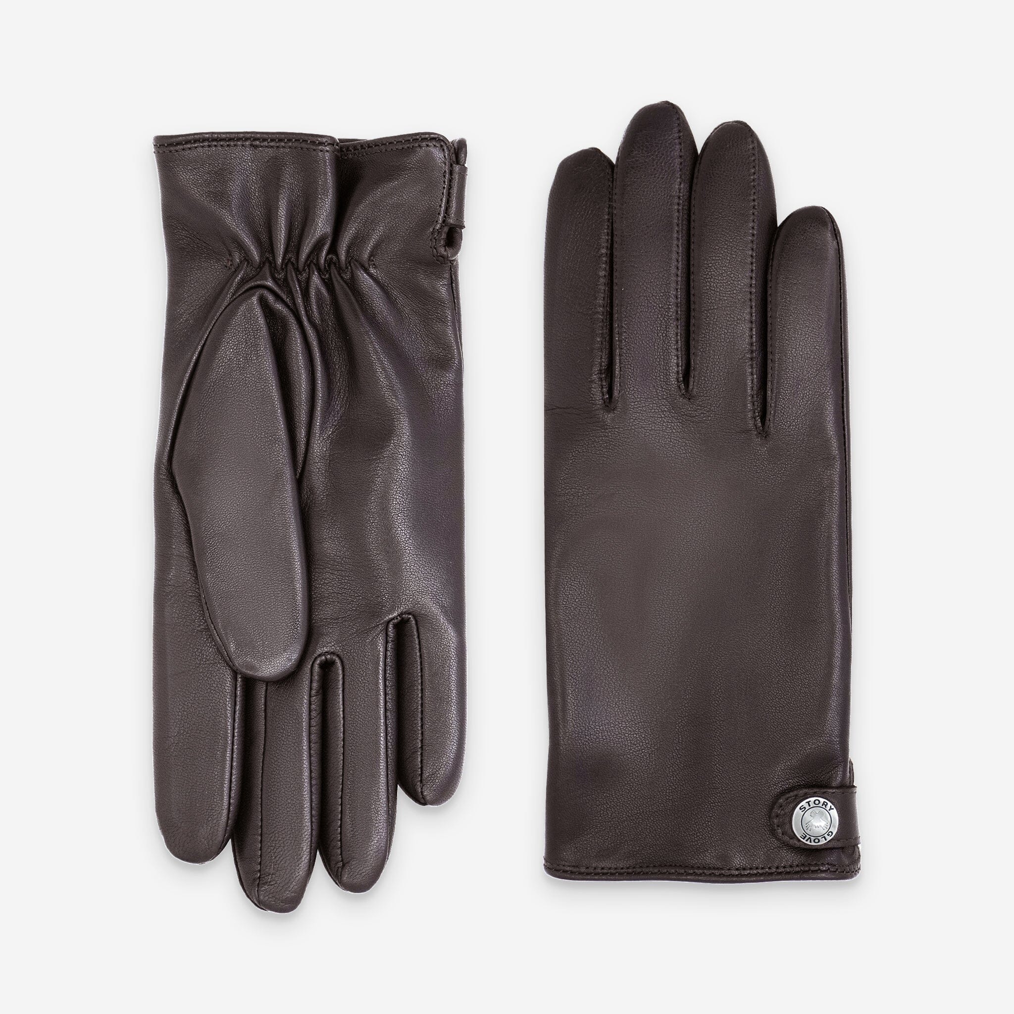 Gants cuir agneau-100% cachemire-22051CA Gants cuir homme prestige Glove Story Brun 7.5