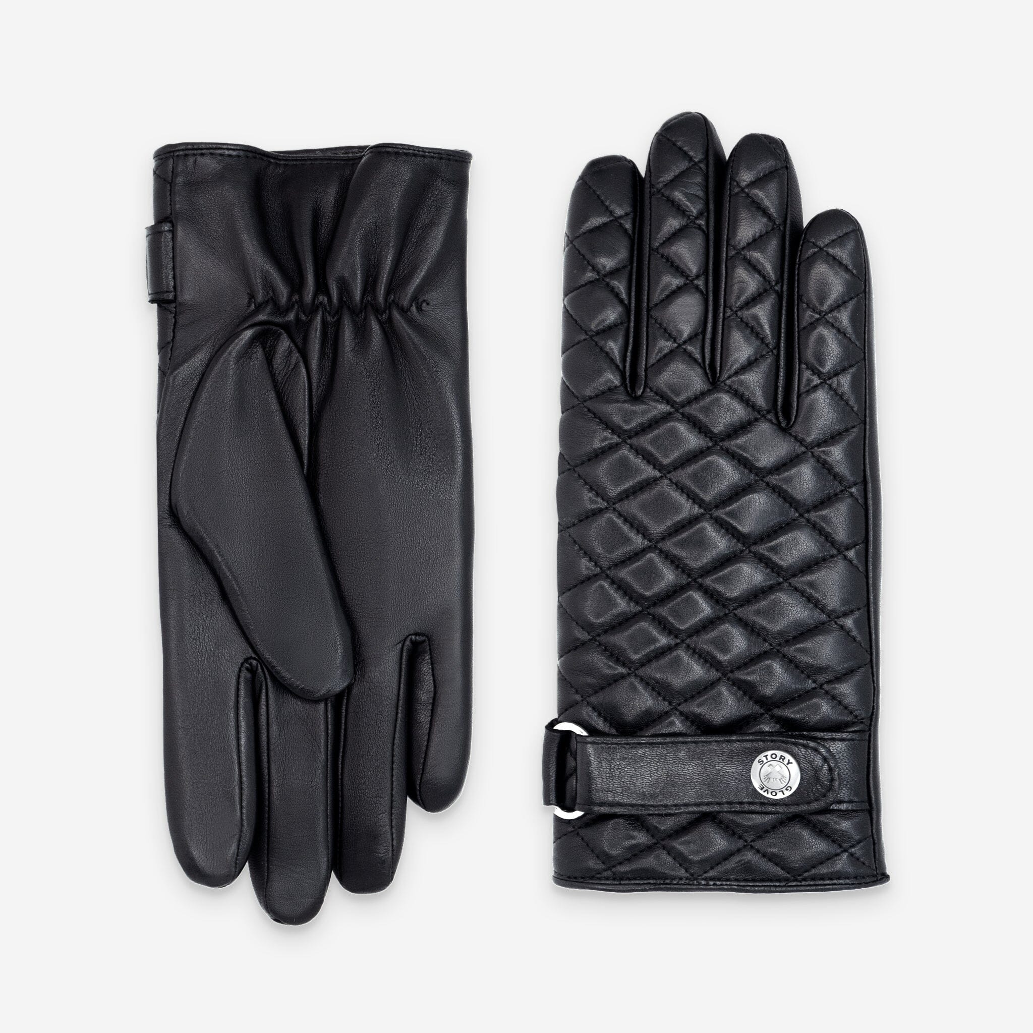 Gants cuir agneau-100% cachemire-22081CA Gants cuir homme prestige Glove Story Noir 8
