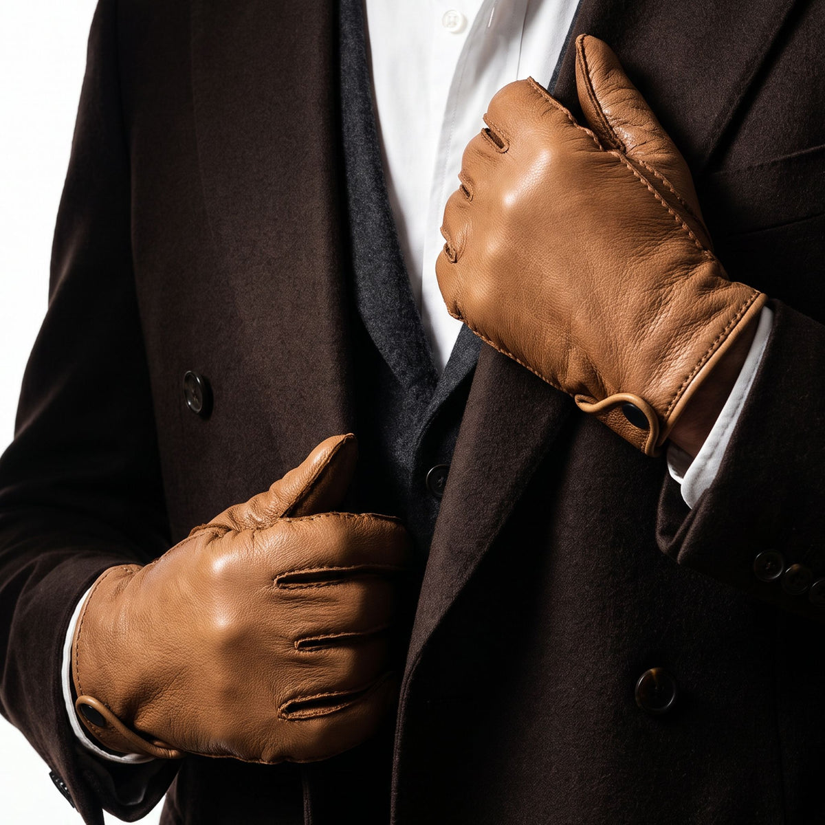 Gants cuir agneau-100% cachemire-22132CA Gants cuir homme prestige Glove Story
