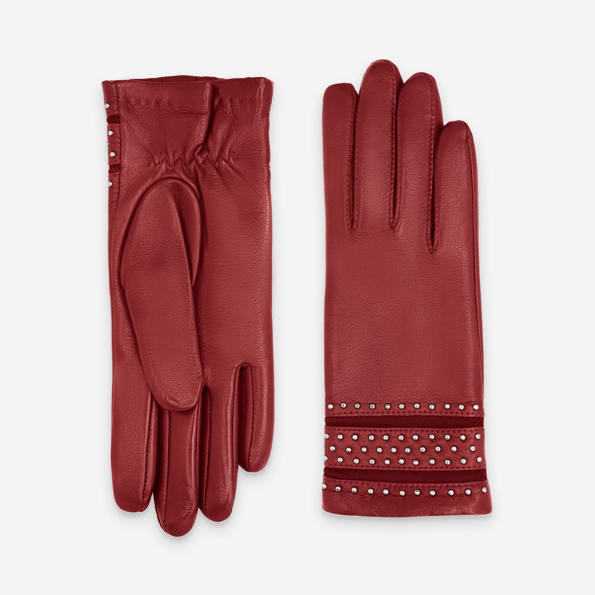 Gants cuir agneau-100% laine-21593TR Gants cuir femme prestige Glove Story Rouge 6.5