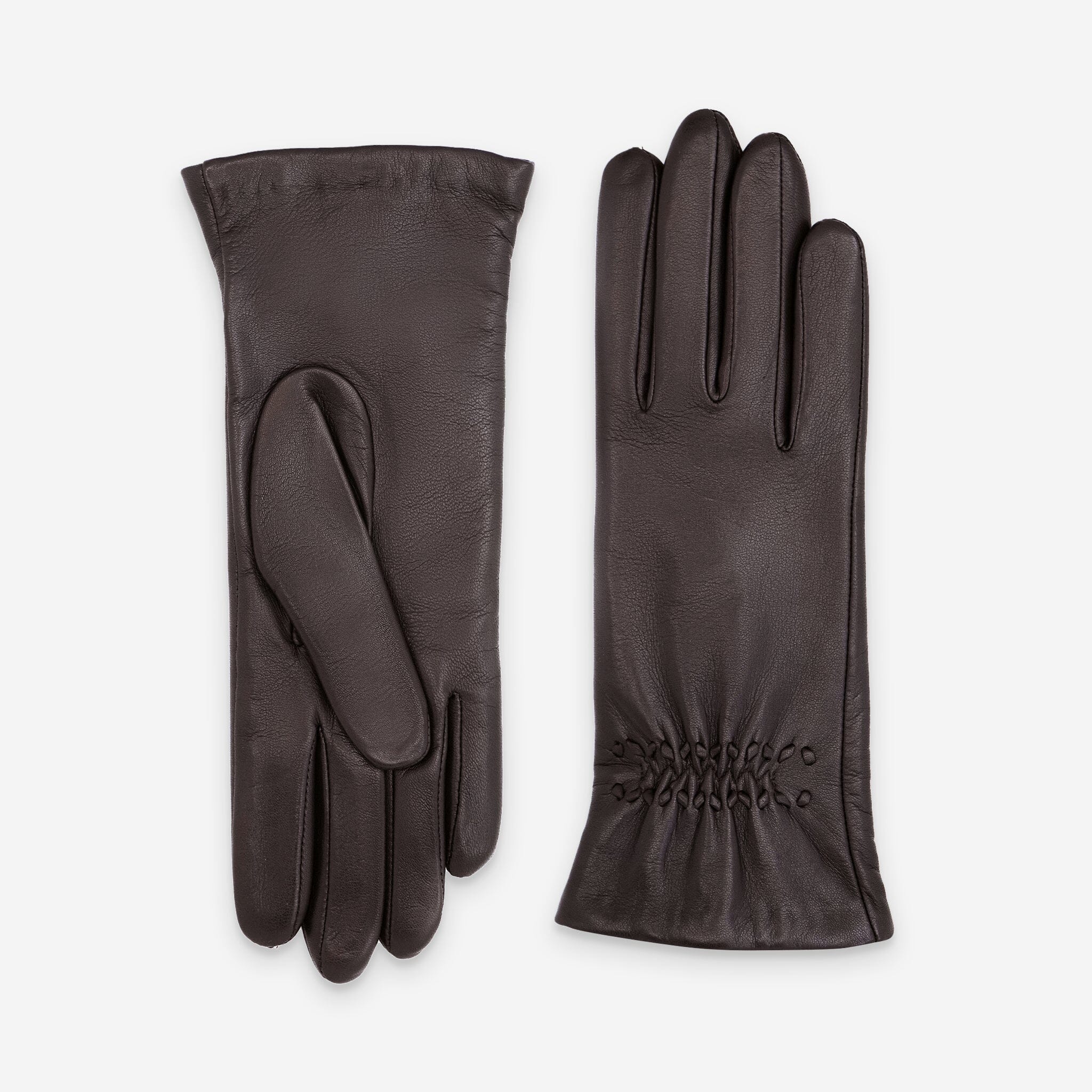 Gants cuir agneau-100% laine-61051TR Gants cuir standard femme Glove Story Choco 6.5