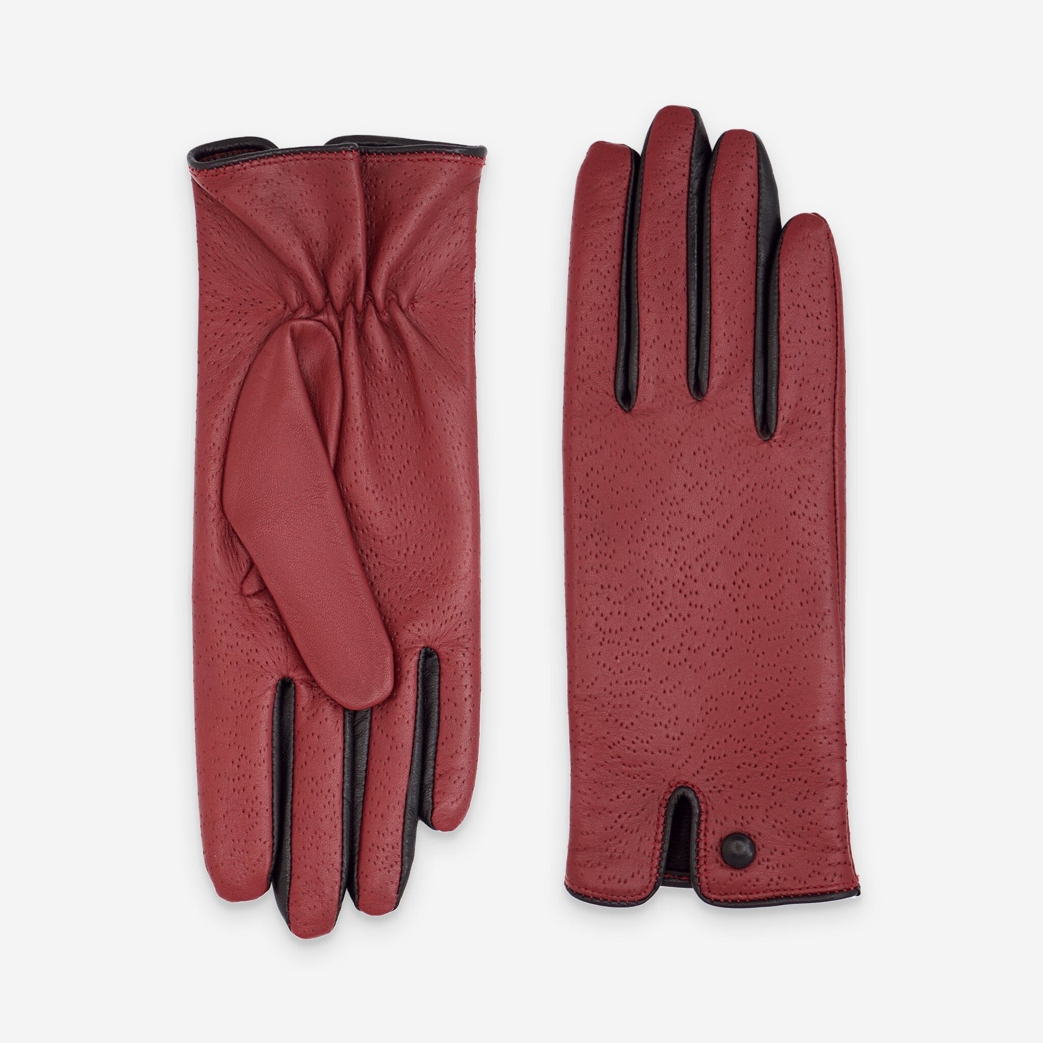 Gants cuir agneau-100% polyester (microfibre)-52594MI Gants cuir standard femme Glove Story Rouge/Noir 6.5