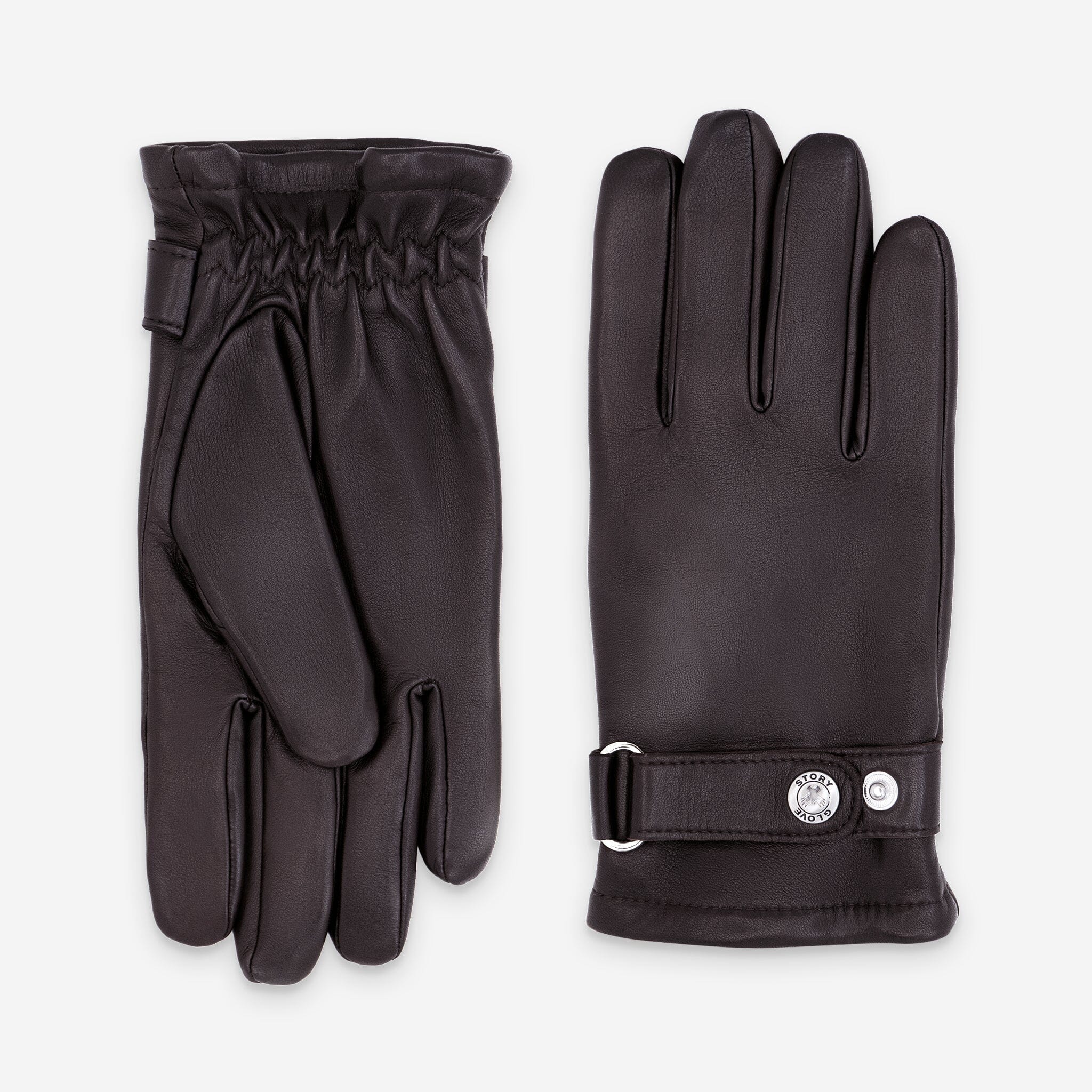 Gants cuir agneau-100% polyester (polaire)-72012PO Gants cuir sport homme Glove Story Choco XXS