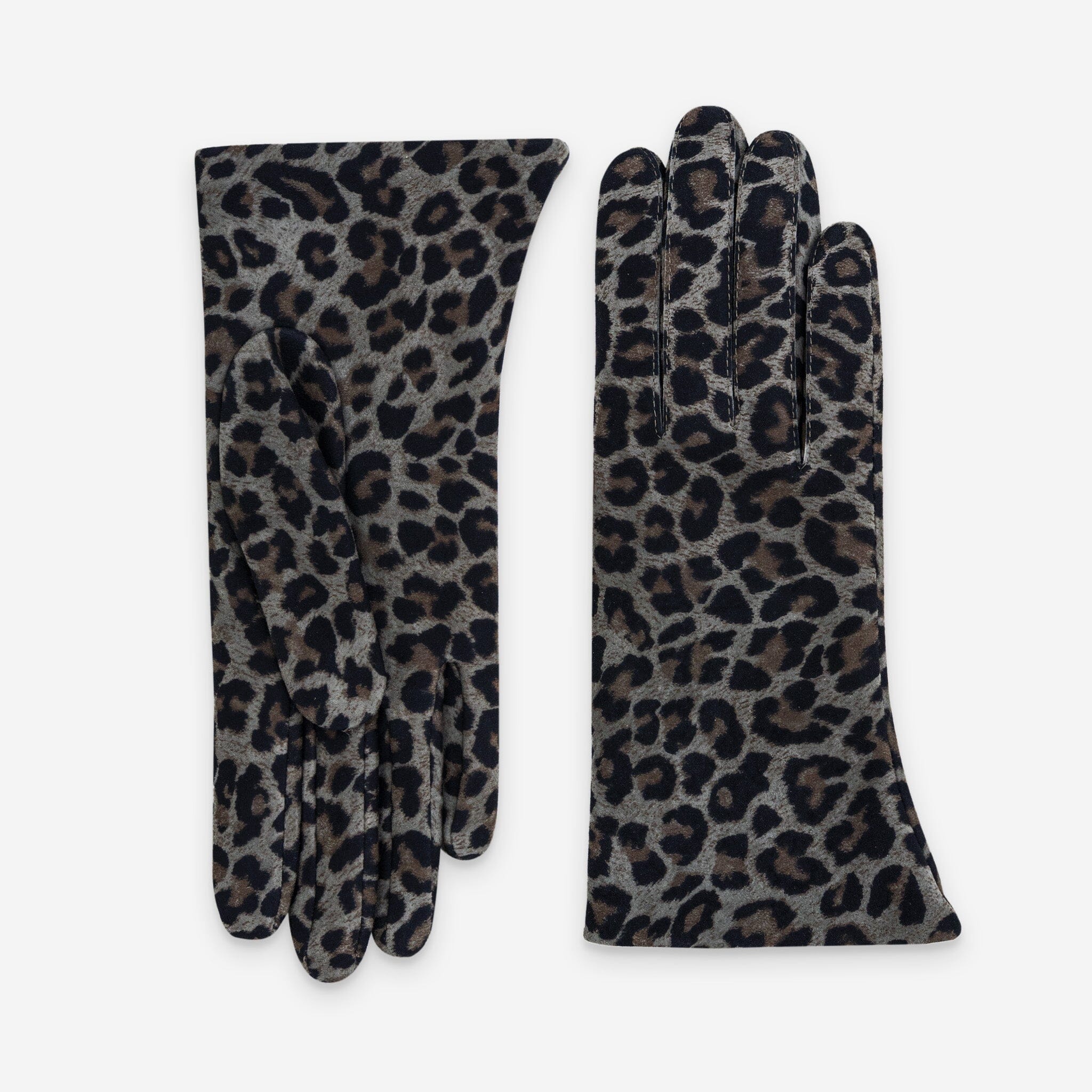 Gants cuir agneau-100% soie-21001SN Gants cuir femme prestige Glove Story Animal Grey 6.5
