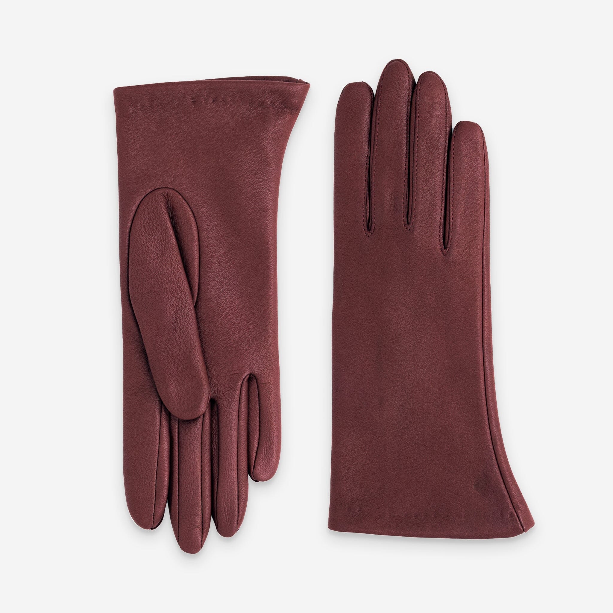 Gants cuir agneau-100% soie-21001SN Gants cuir femme prestige Glove Story Bordeaux 6.5