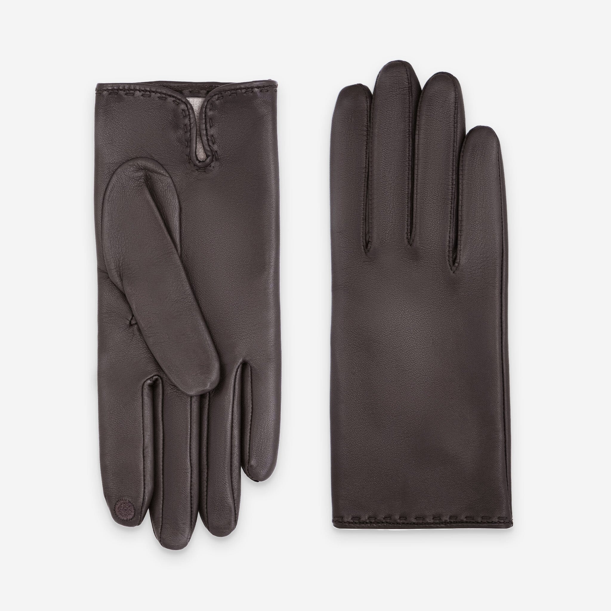 Gants cuir agneau-100% soie-21050ST Gants cuir femme prestige Glove Story Choco 6.5