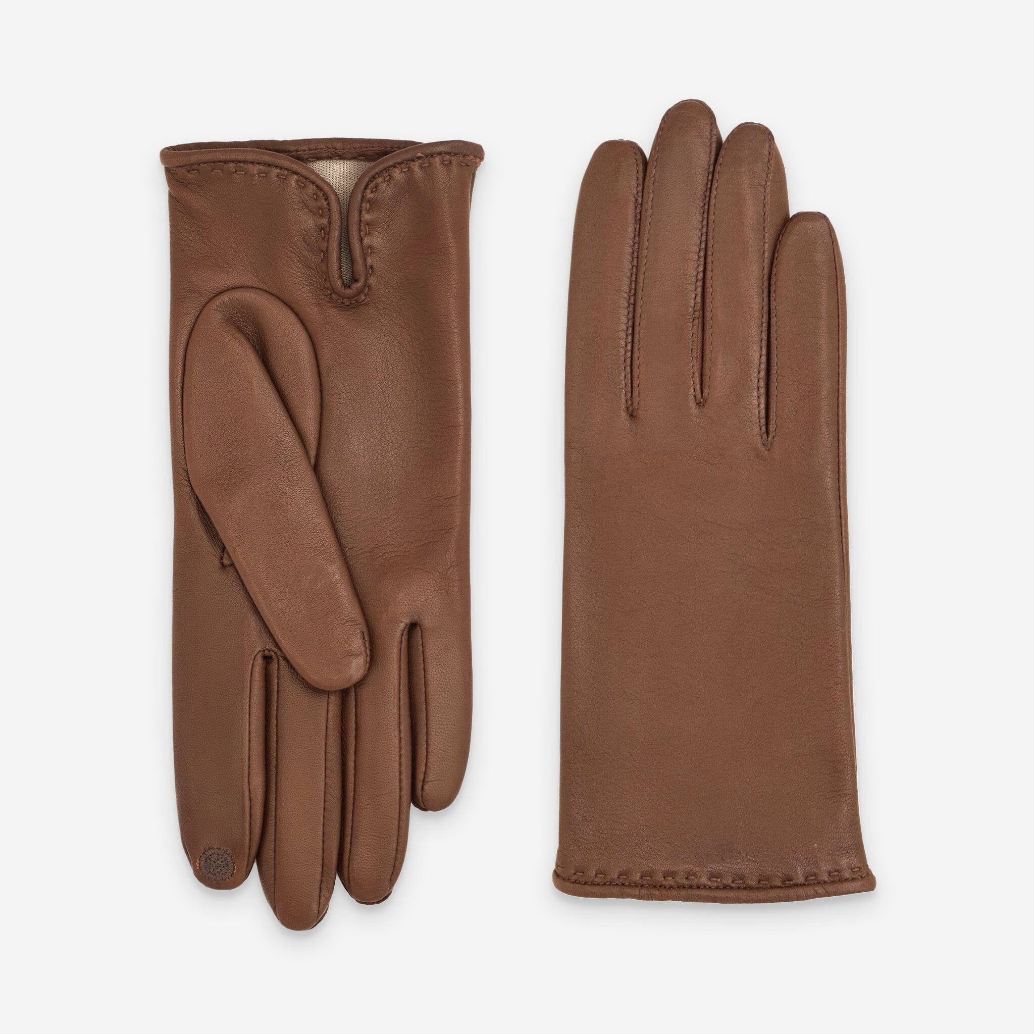Gants cuir agneau-100% soie-21050ST Gants cuir femme prestige Glove Story Cork 6.5