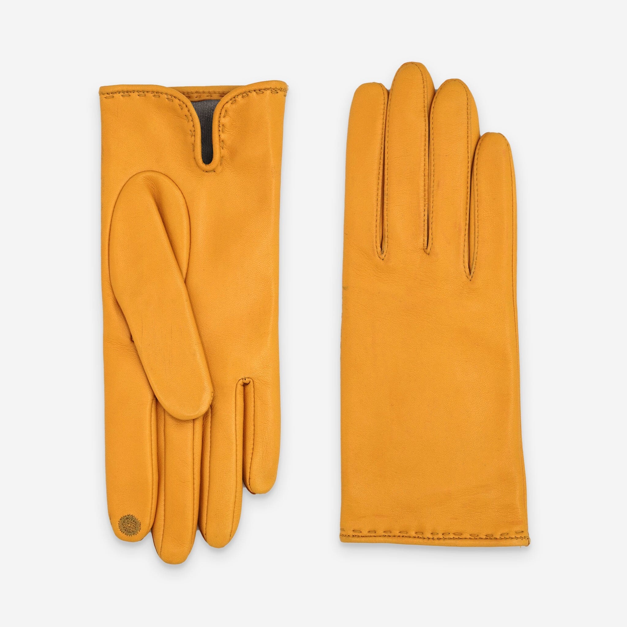 Gants cuir agneau-100% soie-21050ST Gants cuir femme prestige Glove Story Golden Yellow 6.5