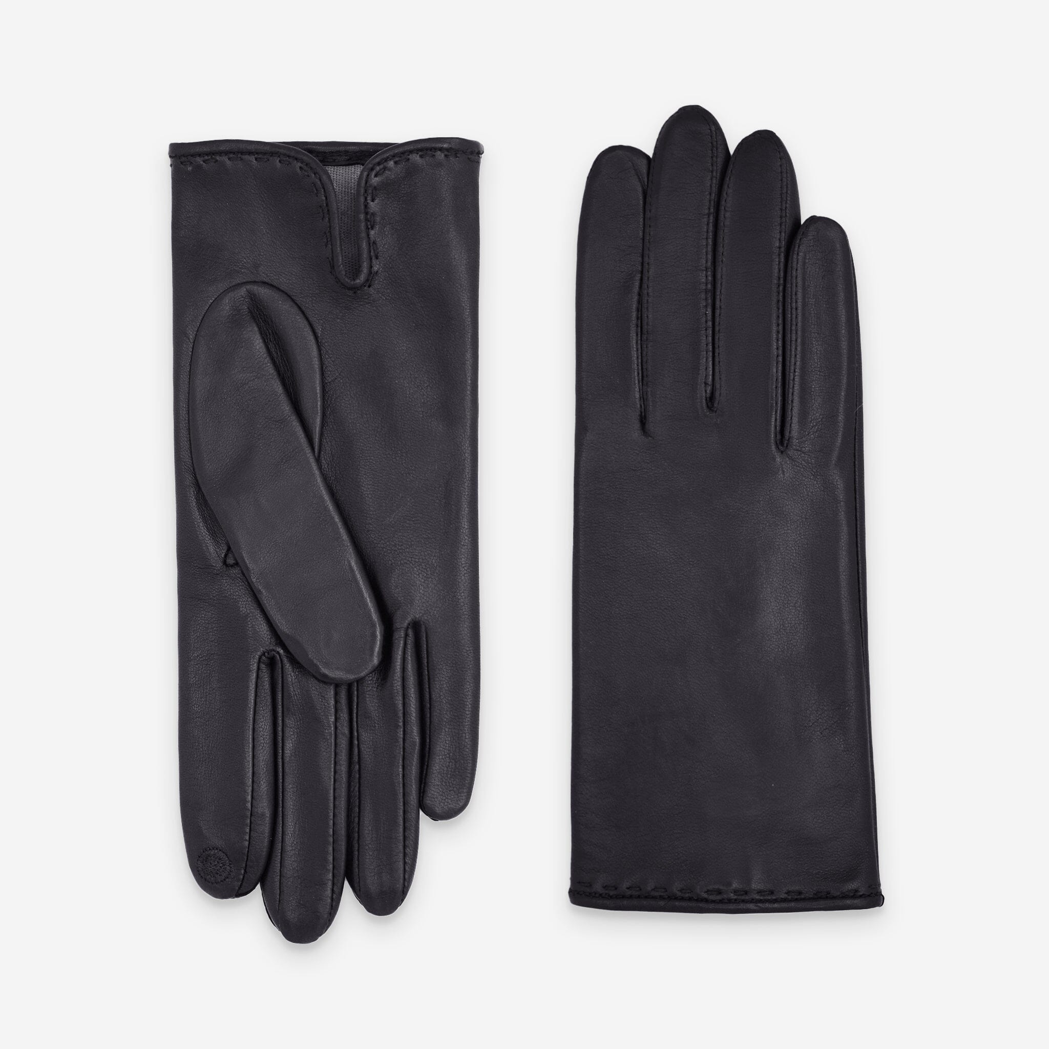 Gants cuir agneau-100% soie-21050ST Gants cuir femme prestige Glove Story Noir 6.5