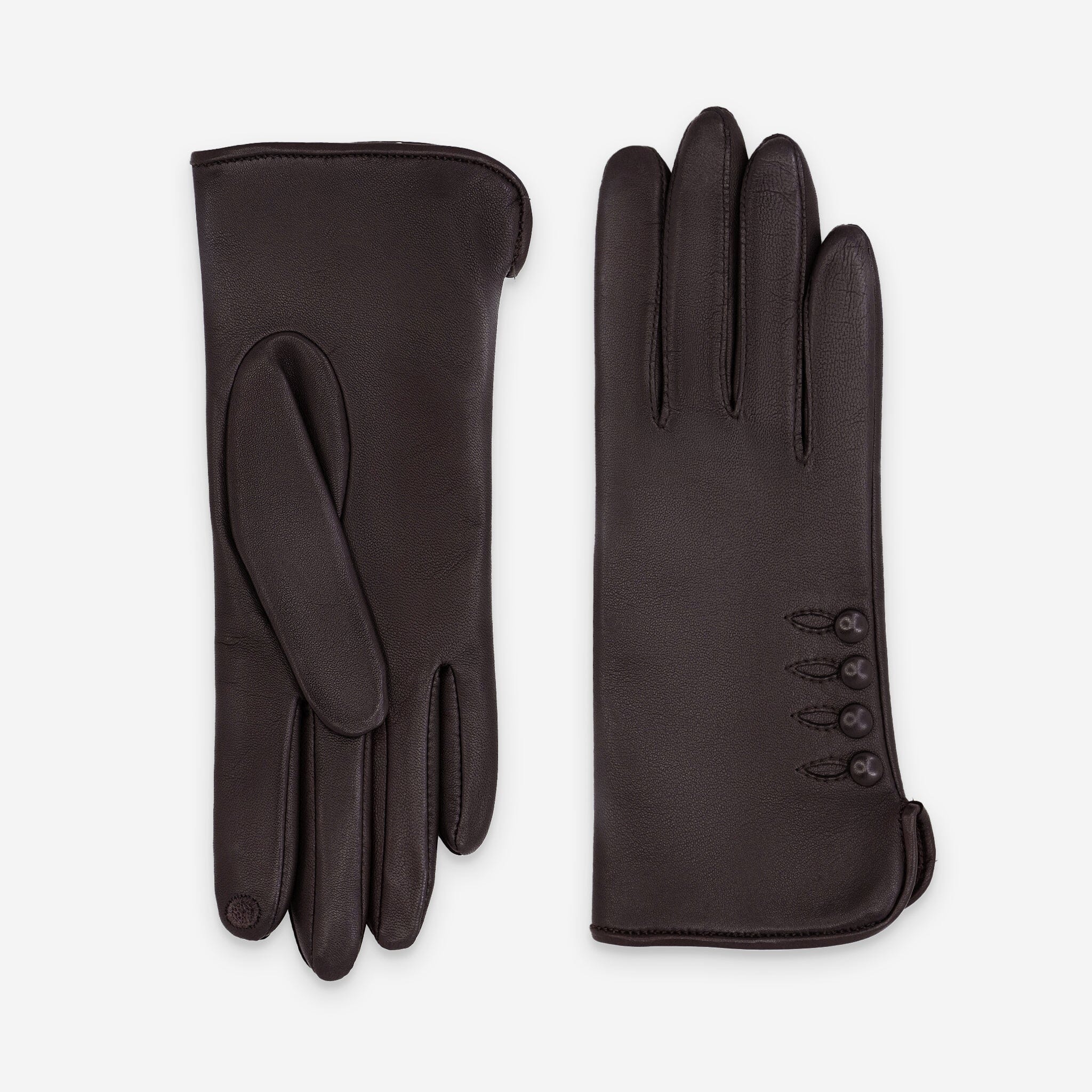 Gants cuir agneau-100% soie-21153ST Gants cuir femme prestige Glove Story Choco 6.5